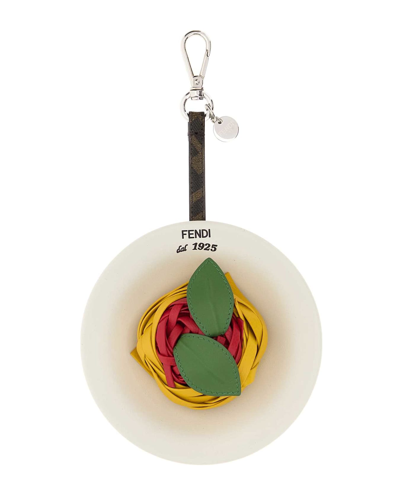 Fendi Multicolor Leather Spaghetti Charm - WHITE