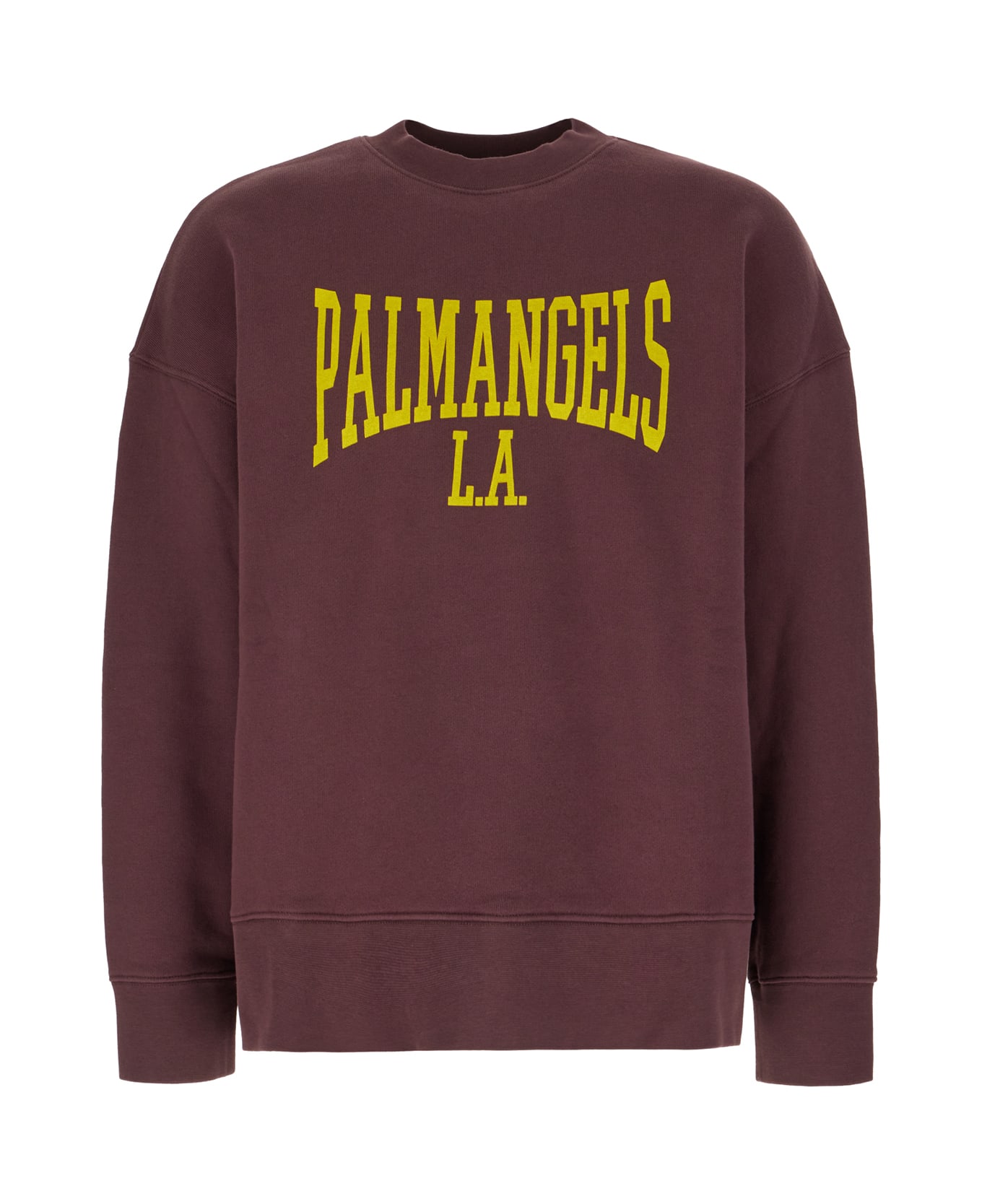 Palm Angels Plum Cotton Sweatshirt - PLUM YELLOW