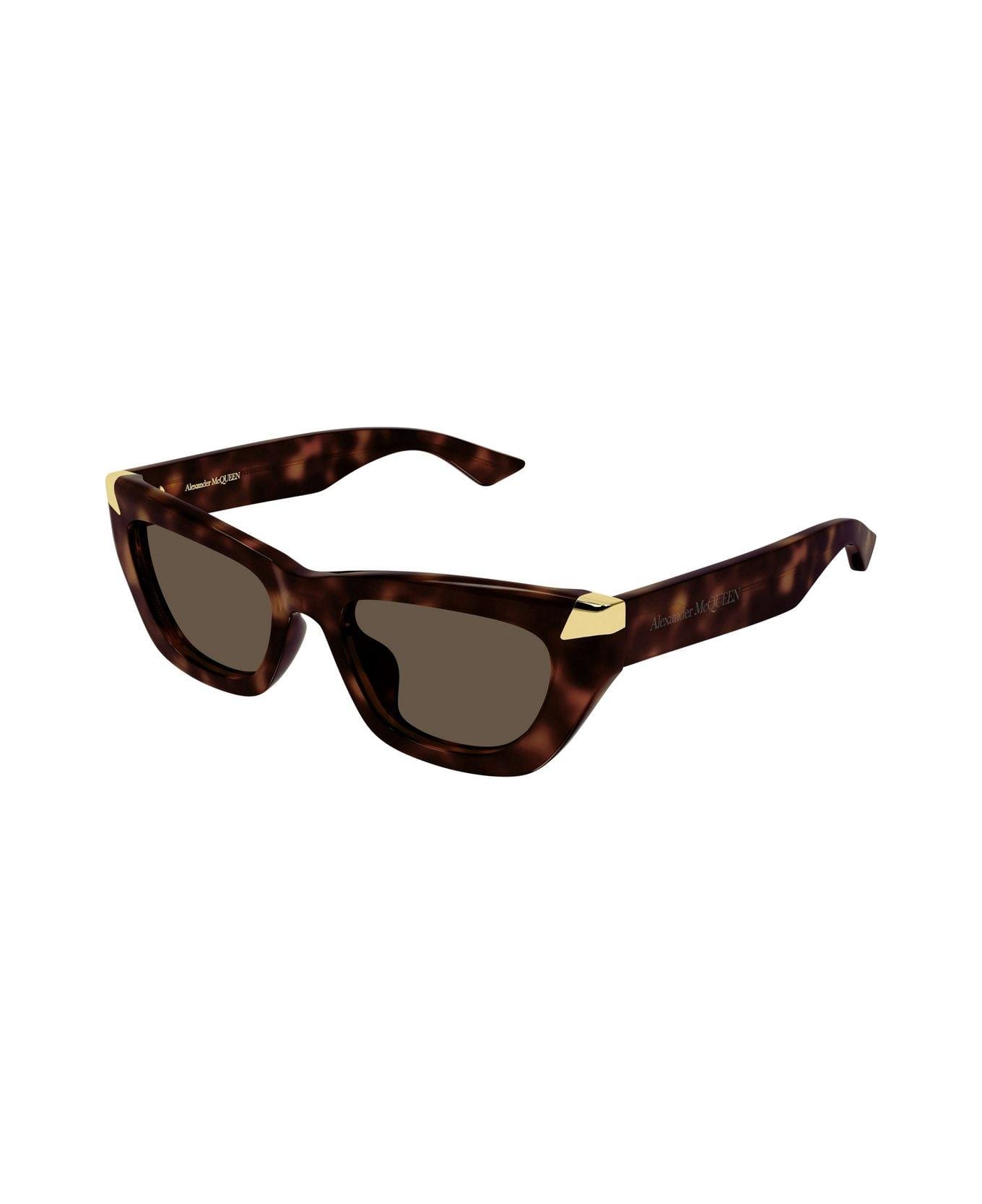 Alexander McQueen Eyewear Cat-eye Frame Sunglasses - 003 havana havana brown