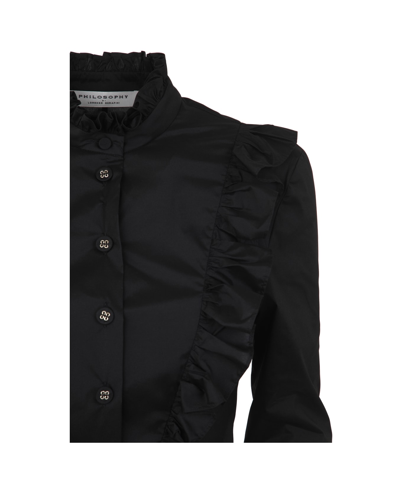 Philosophy di Lorenzo Serafini Louches Shirt With Rouches - Black