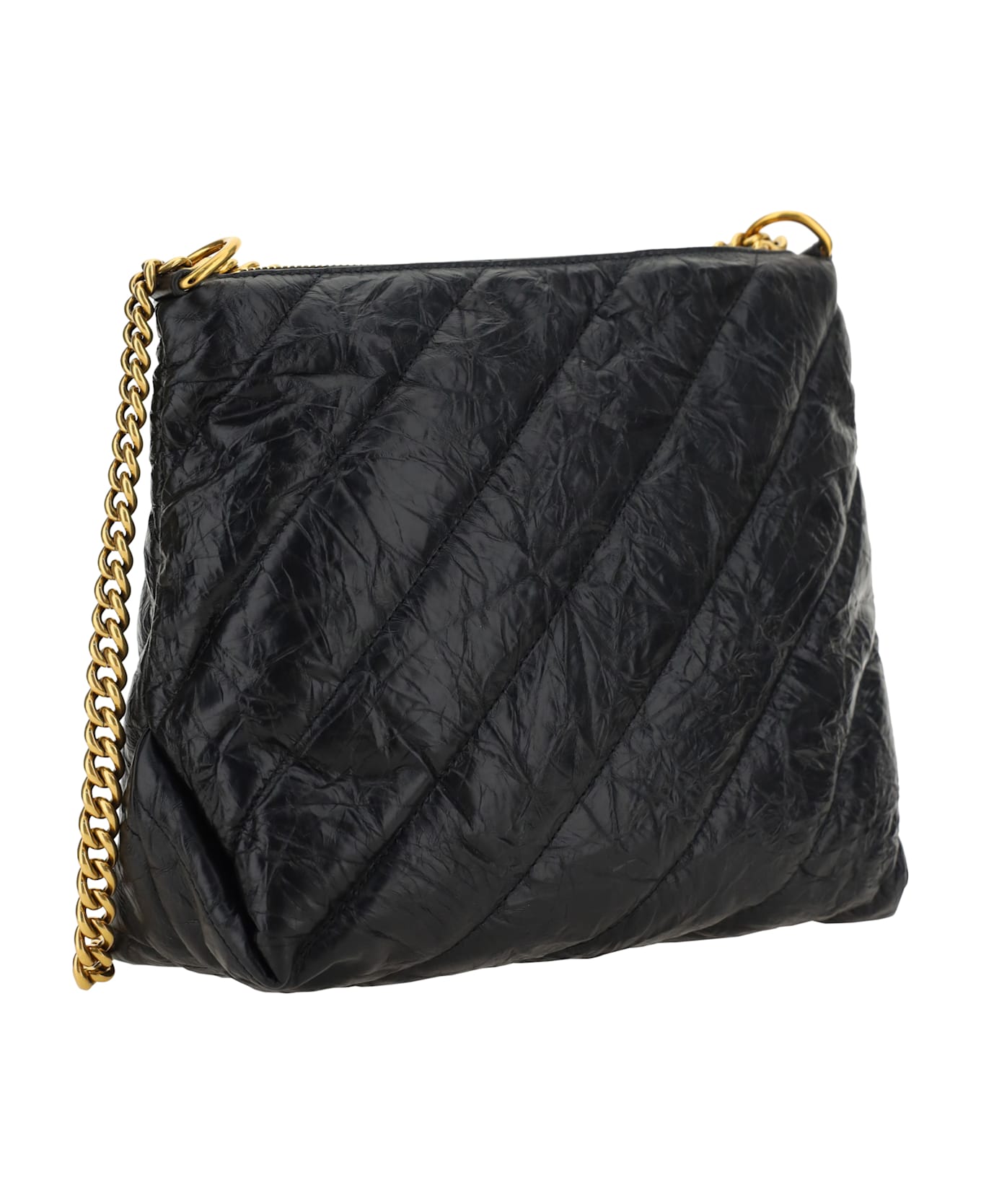 Balenciaga Crush Hobo Shoulder Bag - BLACK