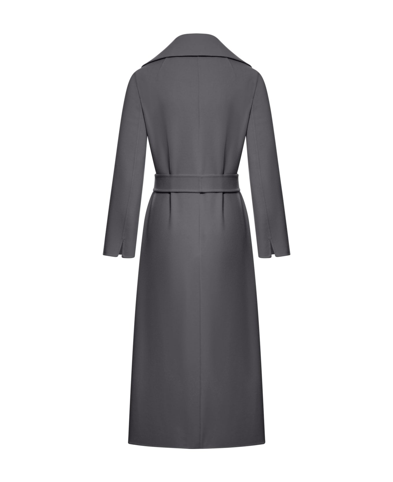 'S Max Mara Belted Long-sleeved Coat - GREY