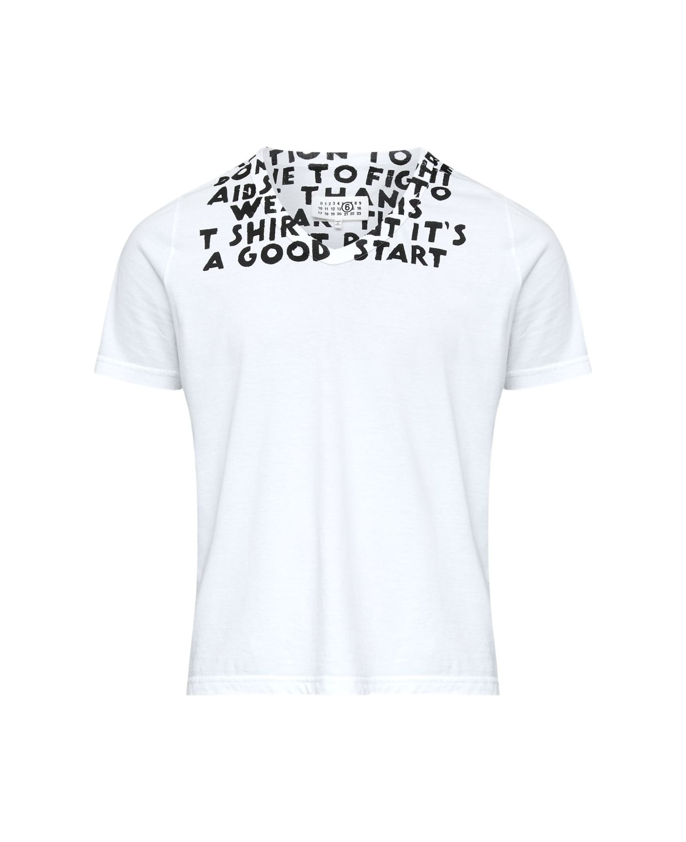 MM6 Maison Margiela Printed Cotton T-shirt - White