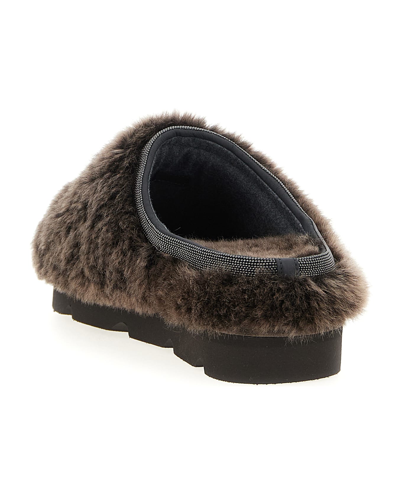 Brunello Cucinelli Monile Sherling Sabots - Brown