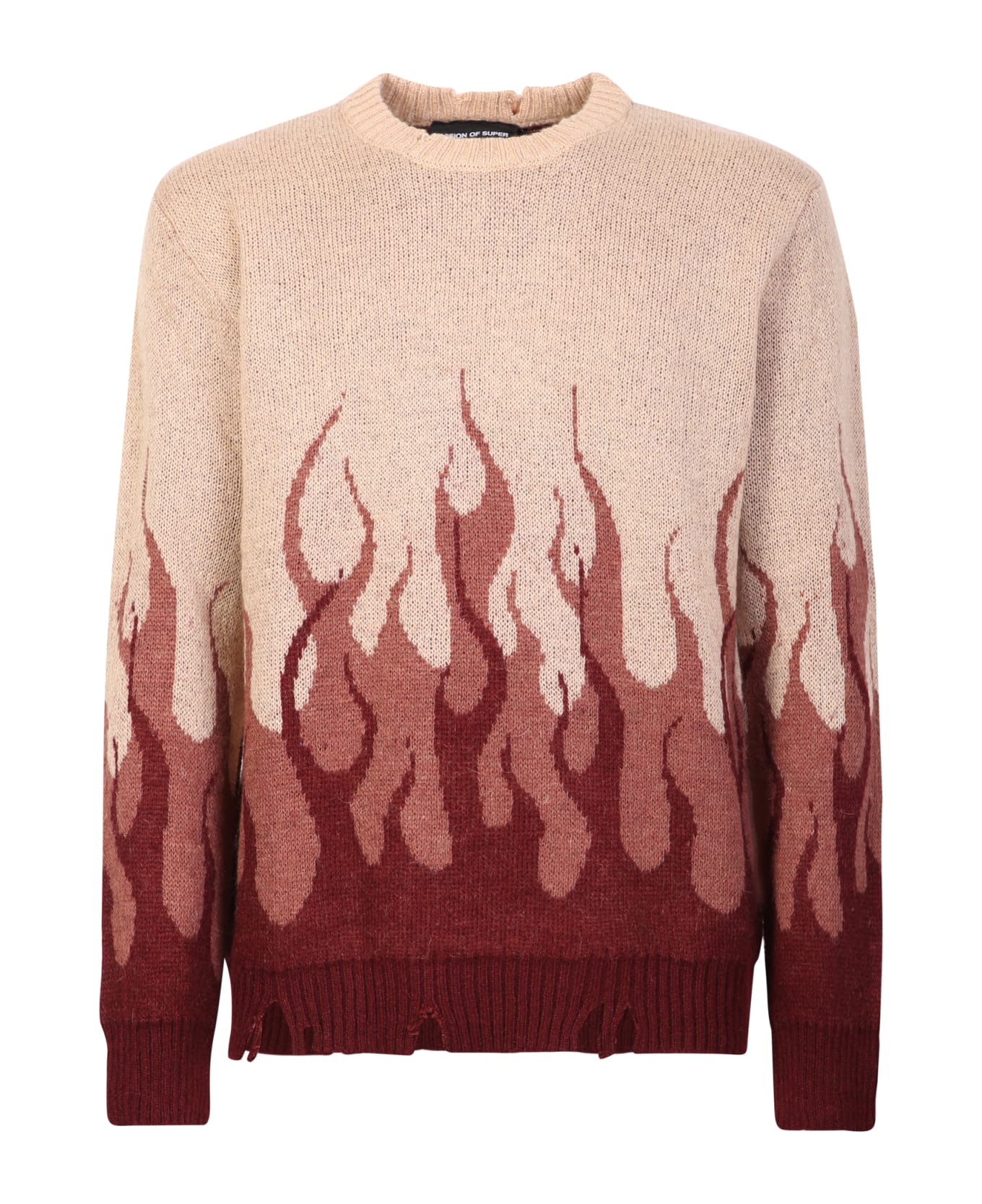 Vision of Super Wine Double Flames Jumper - Red