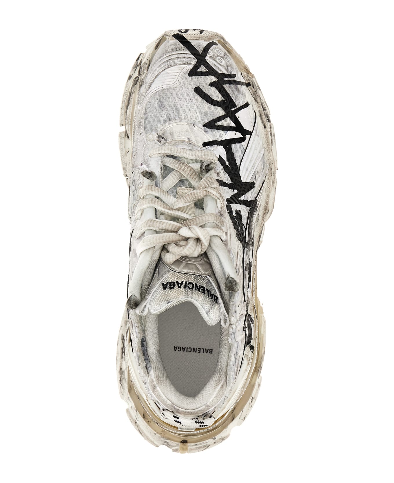 Balenciaga 'runner Graffiti' Sneakers - White/Black