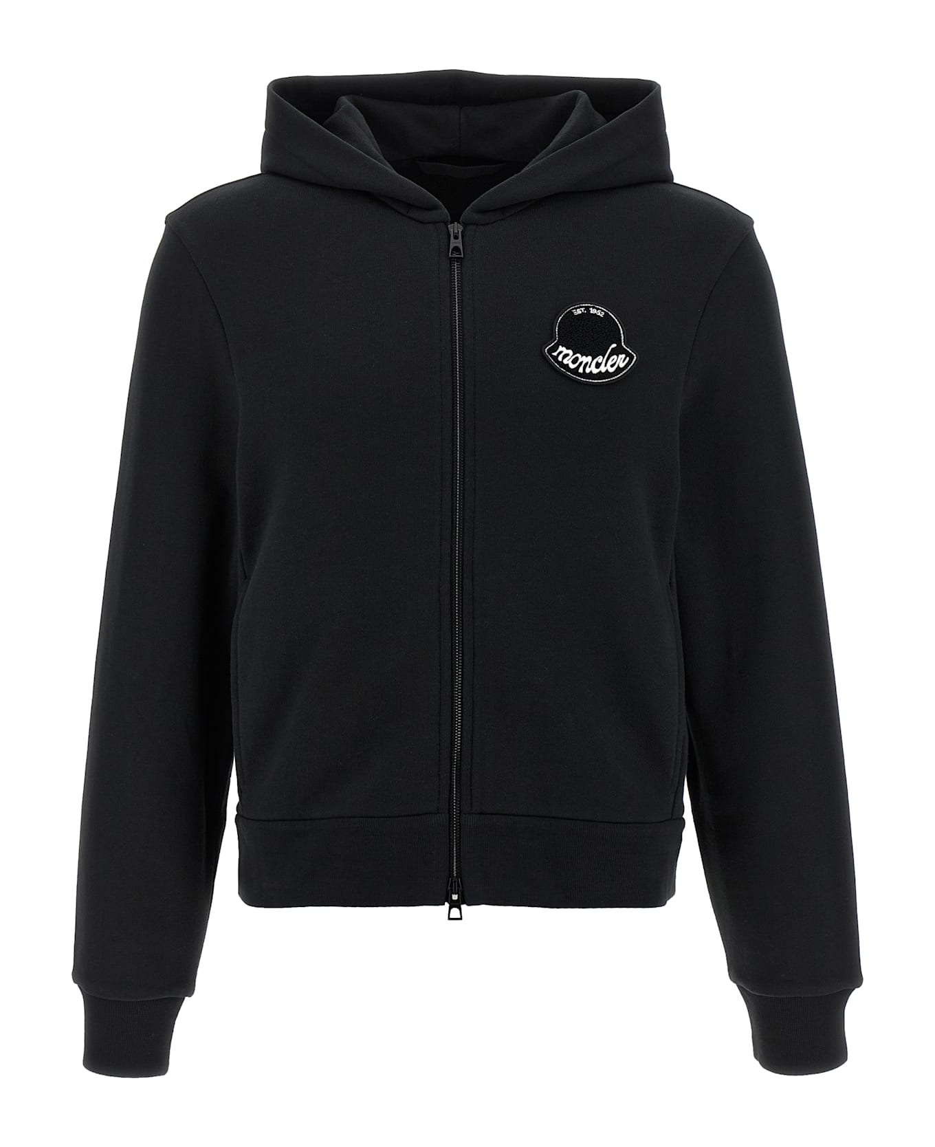 Moncler Logo Patch Hoodie - Black  