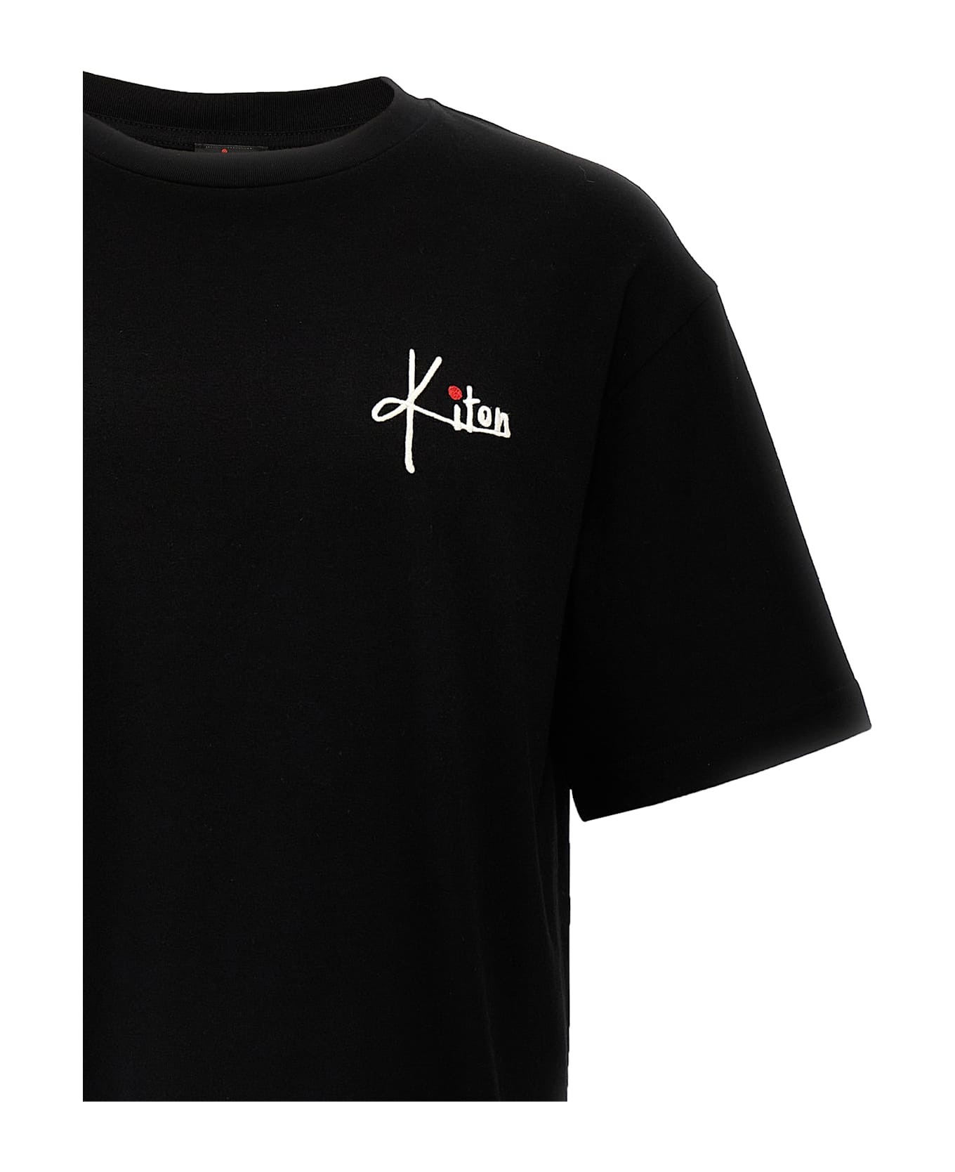 Kiton Embroidery Logo T-shirt - Black  