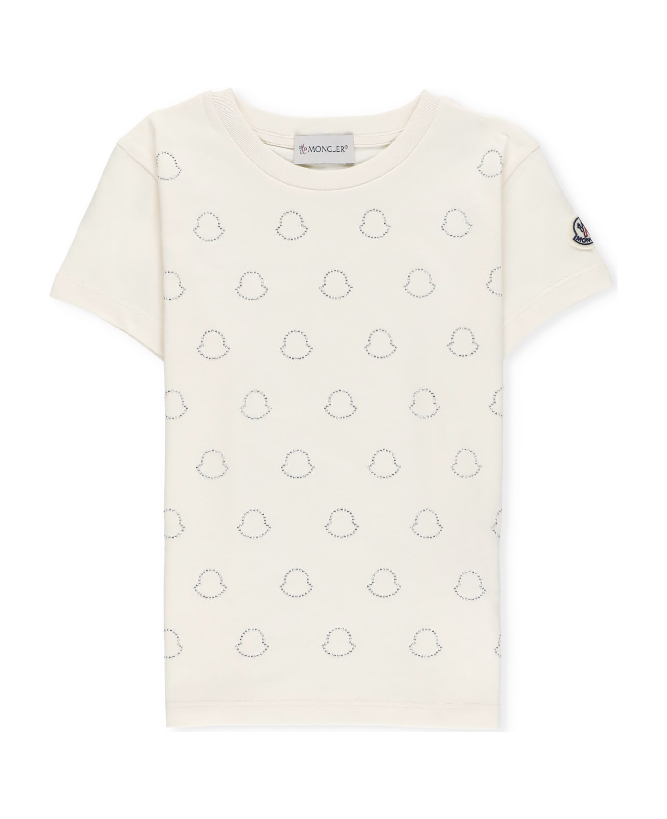 Moncler T-shirt With Logo - Ivory Tシャツ＆ポロシャツ