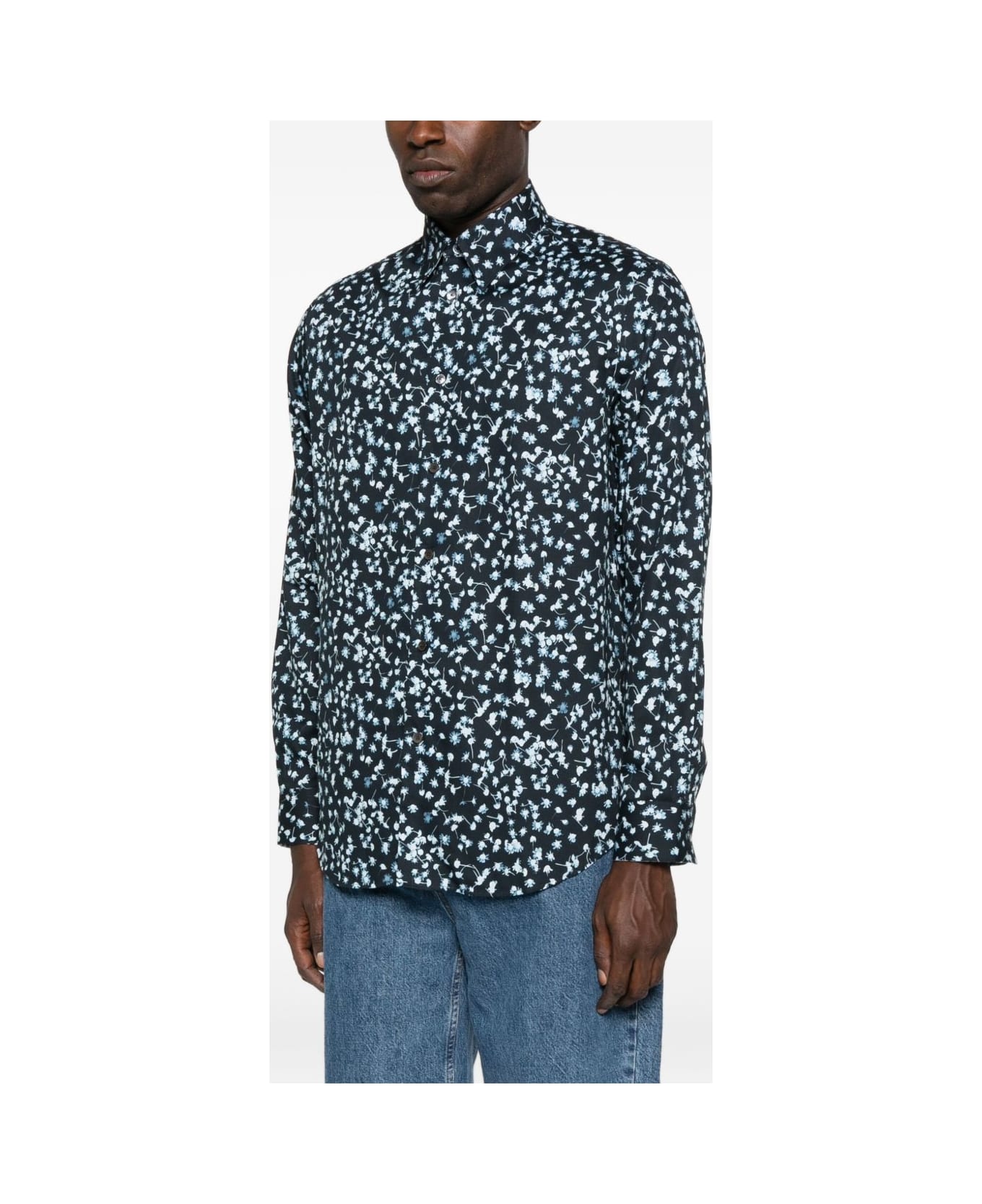 Paul Smith Printed Cotton Shirt - Blue