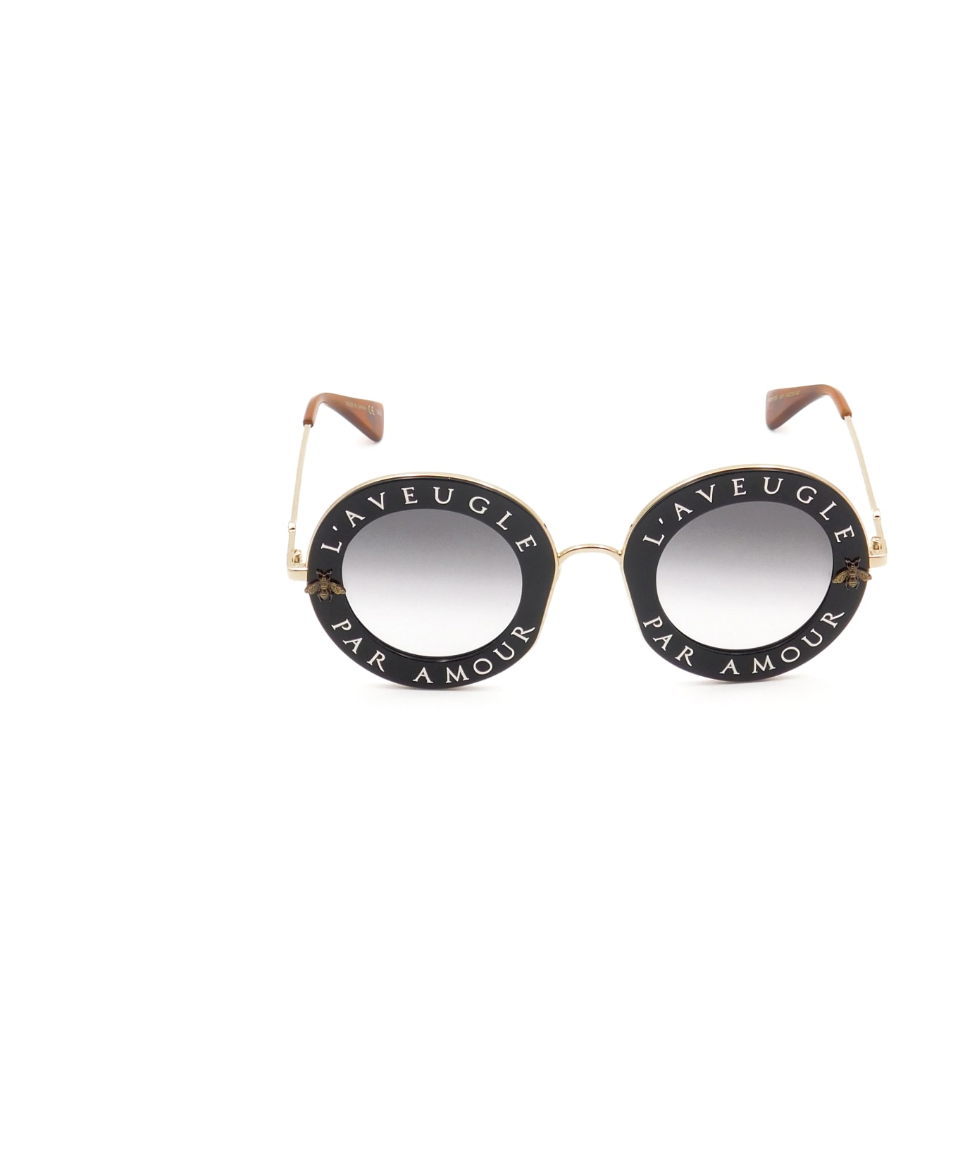 Gucci Eyewear GG0113S Sunglasses - Black Gold Grey サングラス