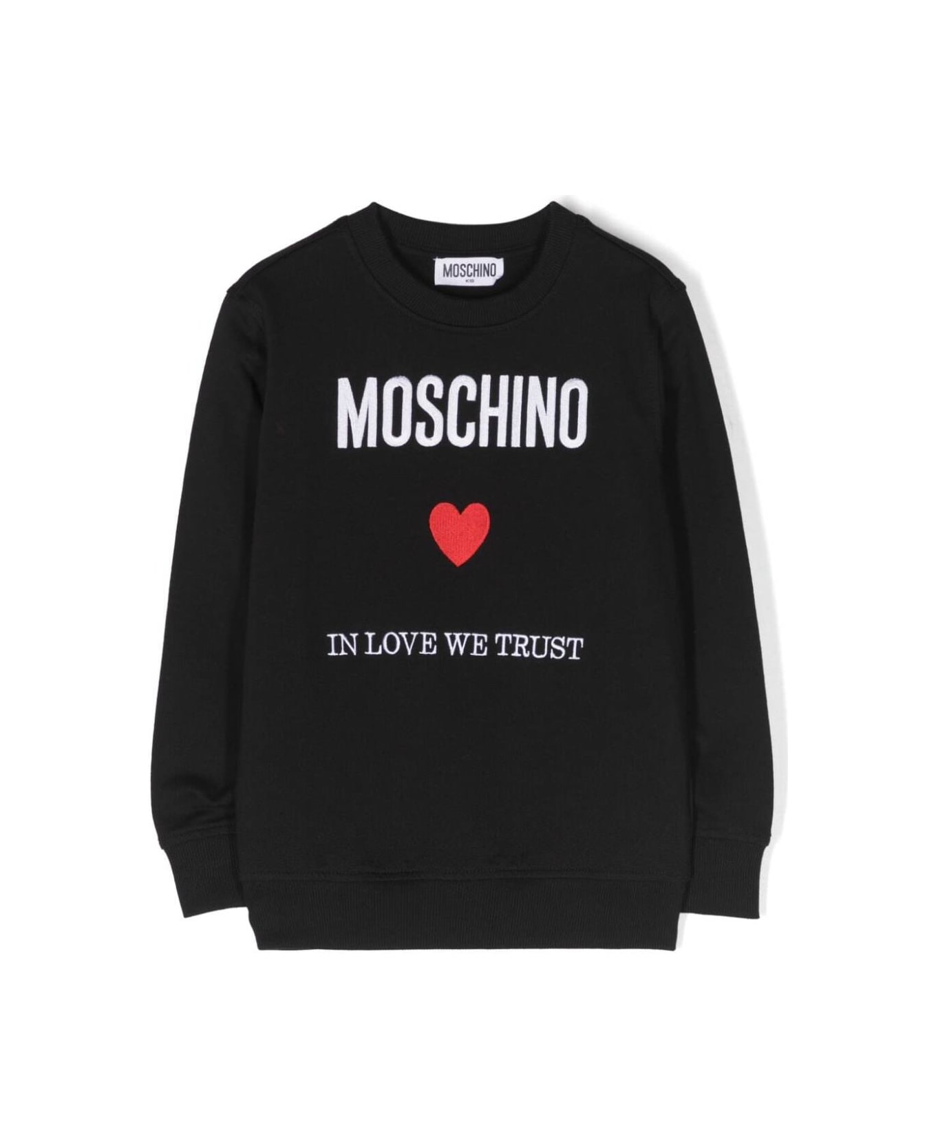 Moschino Black Sweatshirt With Logo In Cotton Boy - Black
