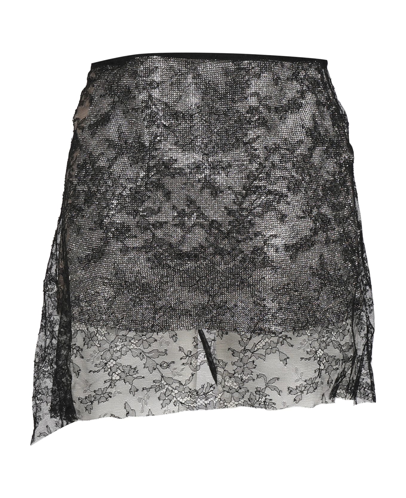 Nué Skirt In Silk - Crystal-black