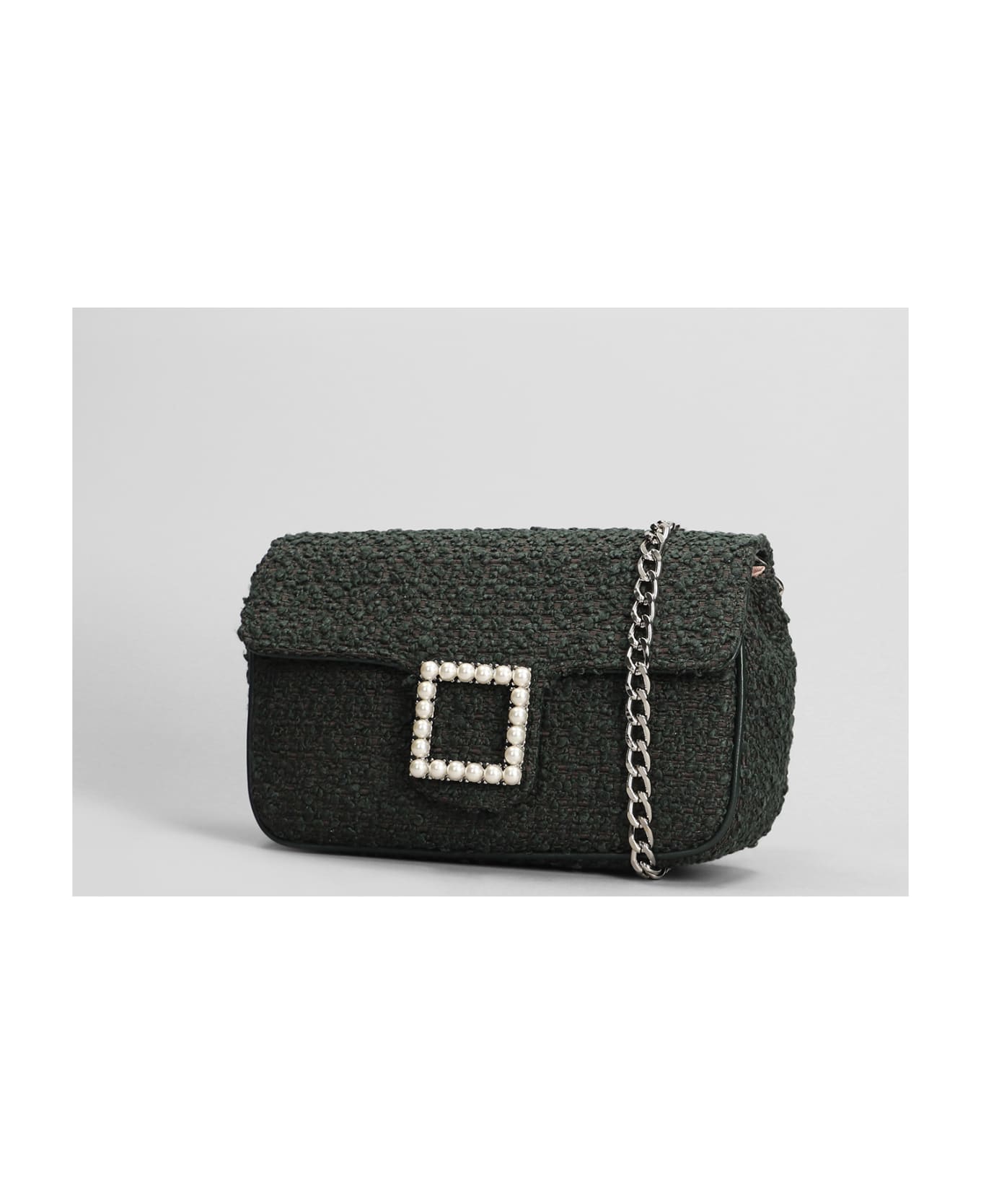 Roberto Festa Lunette Shoulder Bag In Green Wool - green