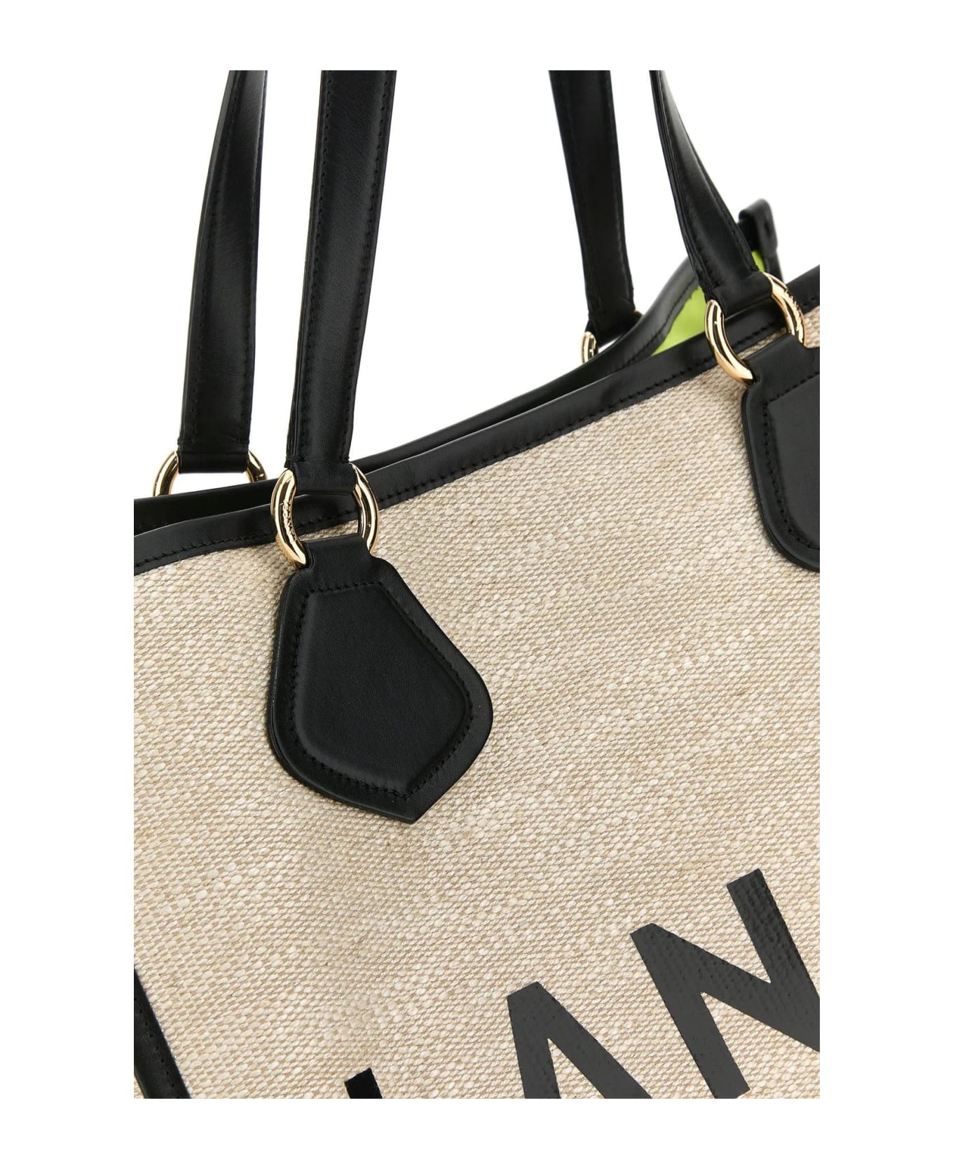 Lancel Multicolor Canvas Summer Shopping Bag - Black