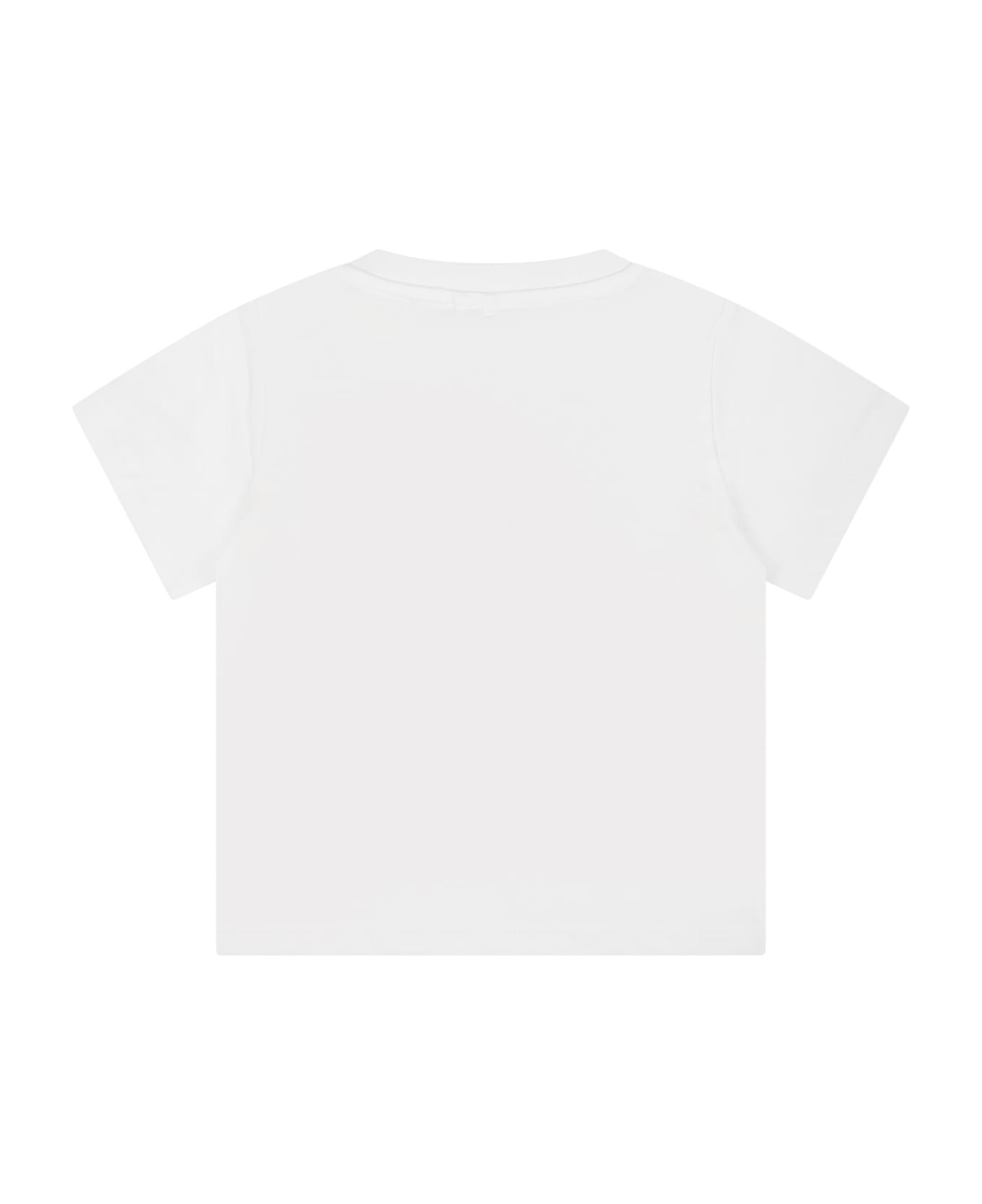 Stella McCartney Kids White T-shirt For Baby Girl With Multicolor Sun Print - White