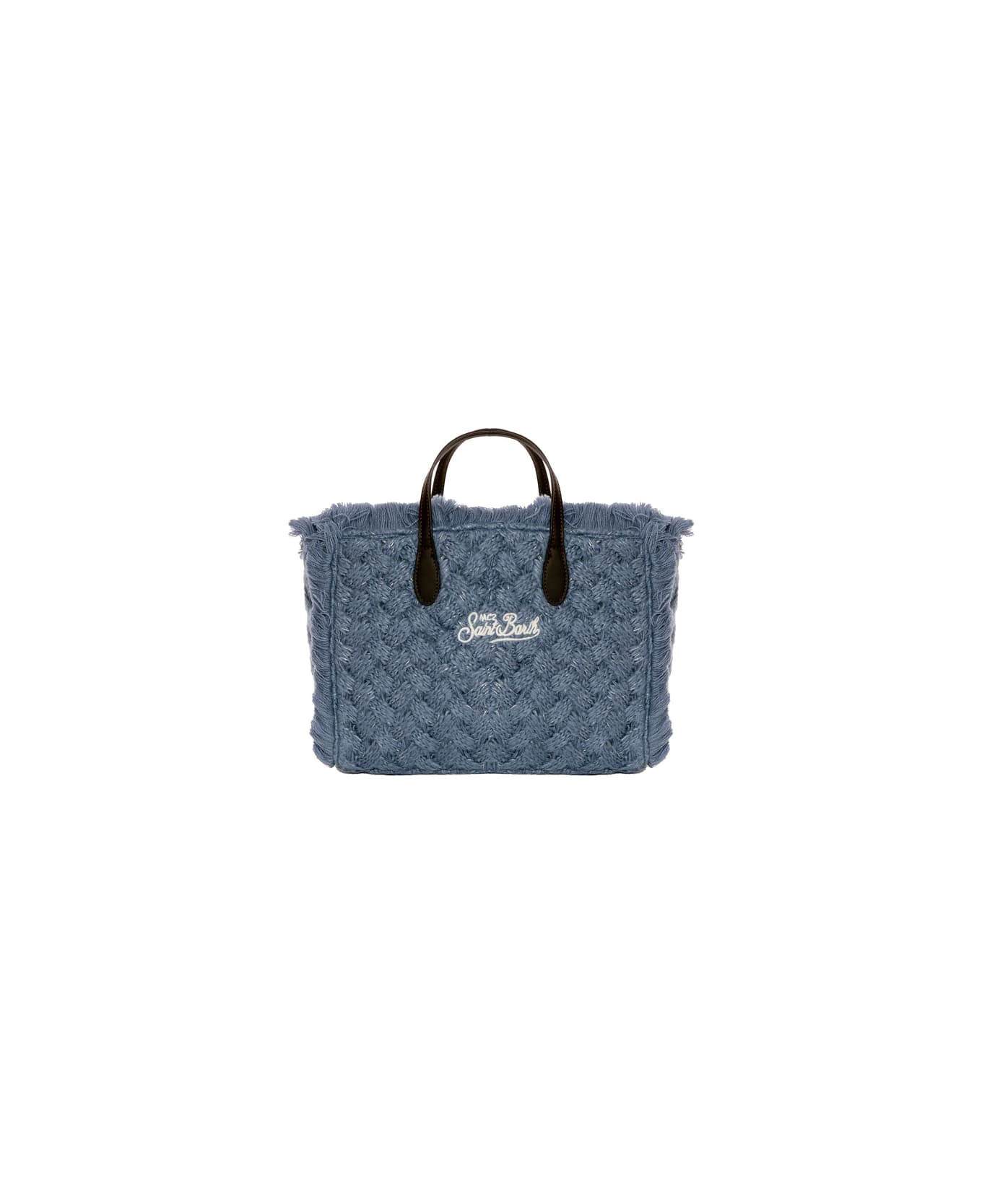 MC2 Saint Barth Colette Wooly Light Blue Braided Handbag - BLUE