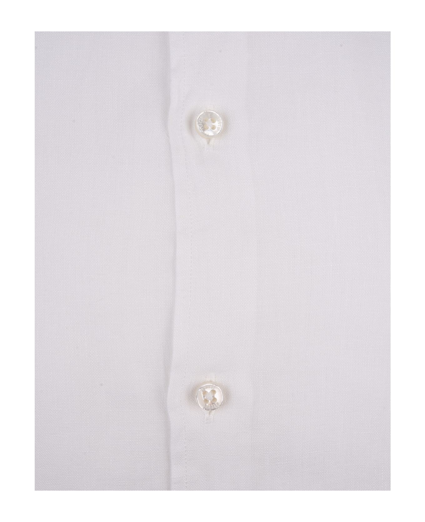 Fedeli White Linen Classic Shirt - White シャツ