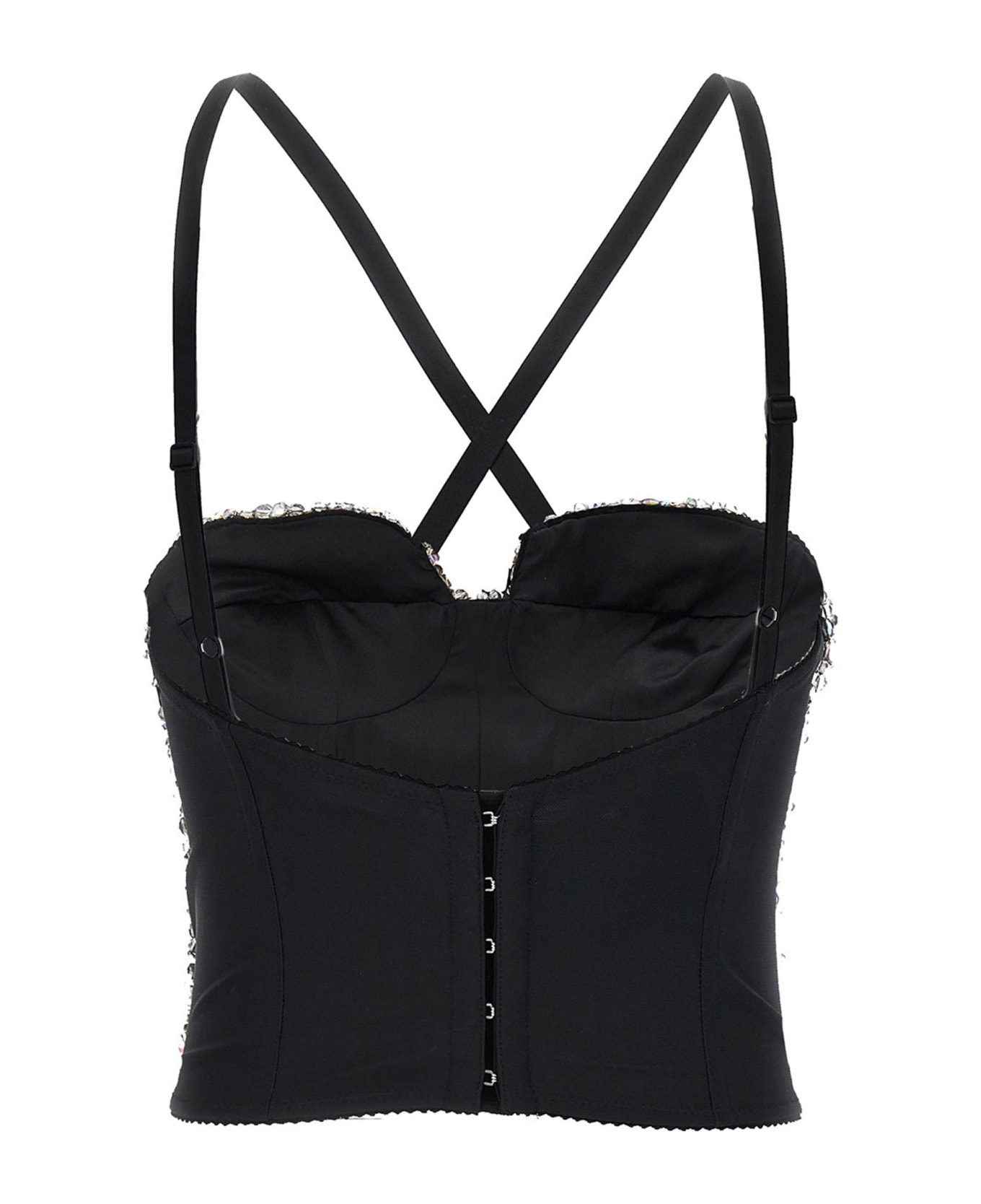 Dolce 
Gabbana Sequin Bustier Top - Silver