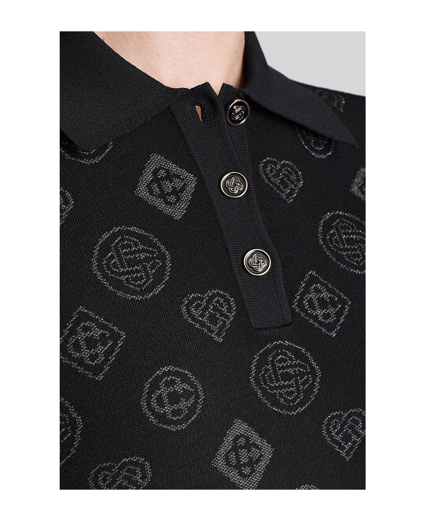 Casablanca Polo In Black Viscose - black