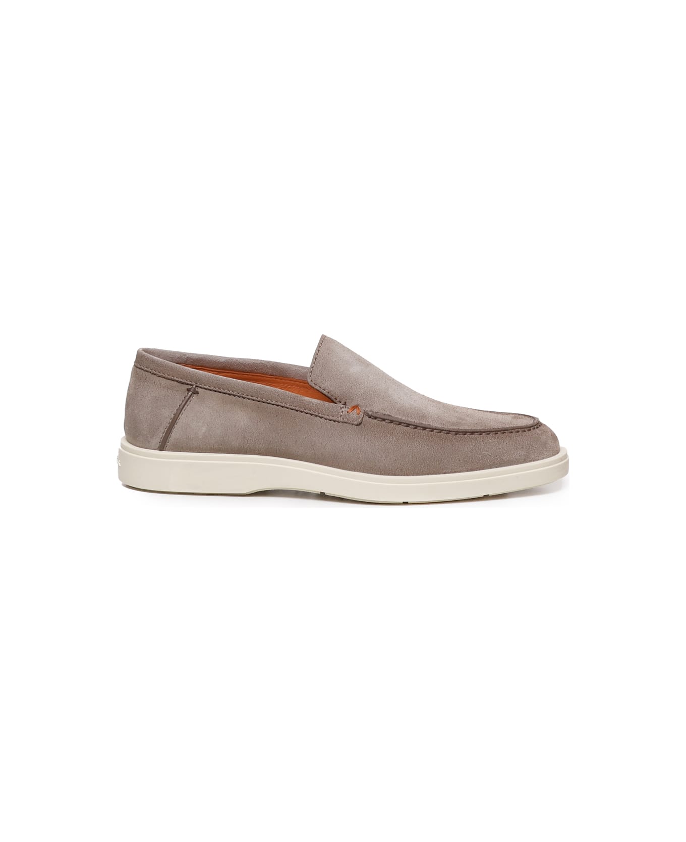 Santoni Loafers In Taupe Nabuk - Taupe