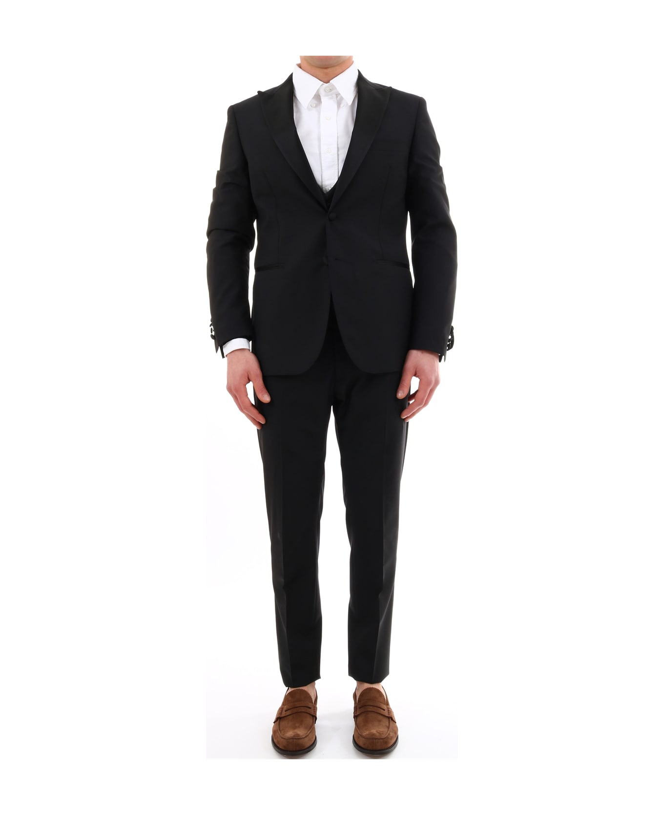 Tonello Black Mohair Wool Suit - BLACK スーツ