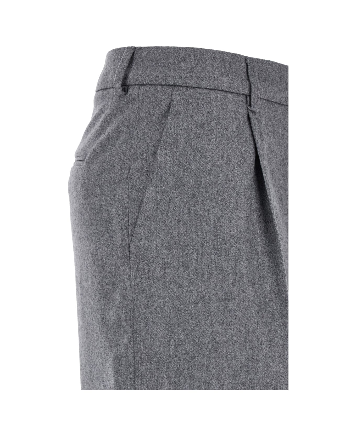 PT Torino 'lola' Grey Pants With Pleated Details In Virgin Wool Blend Woman - Grey