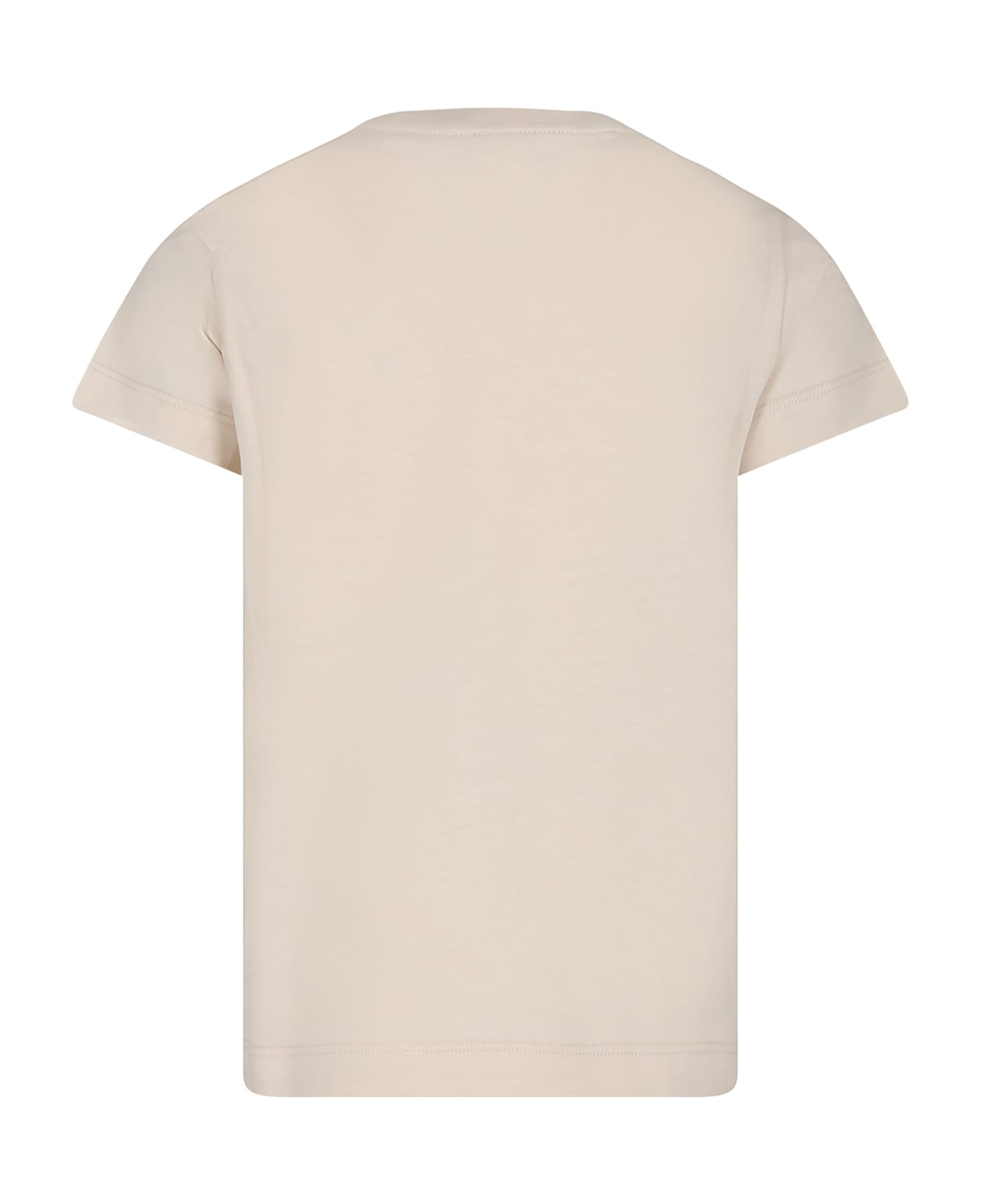 Fendi Beige T-shirt For Kids With Logo Print - Beige Tシャツ＆ポロシャツ