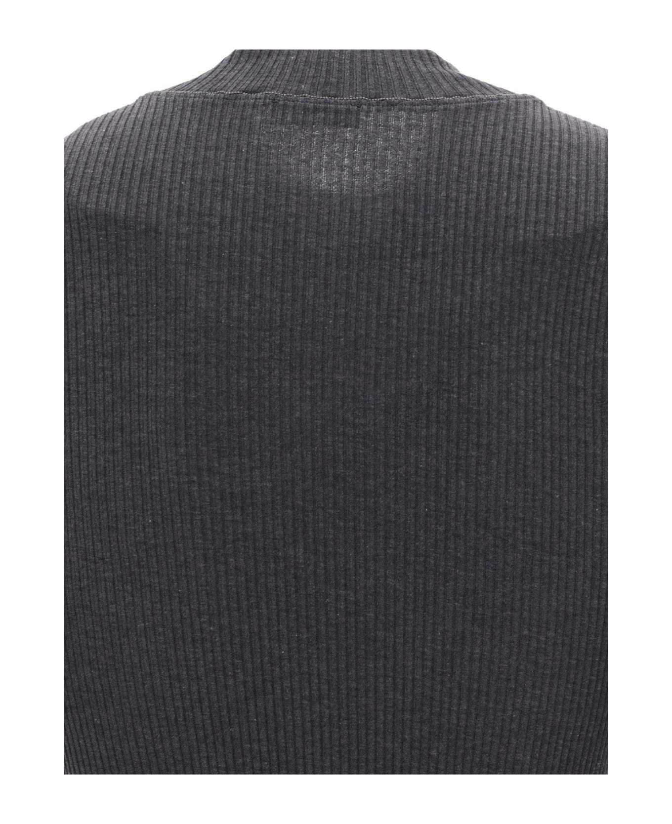 Brunello Cucinelli Short-sleeved Knitted Jersey T-shirt - Antracite