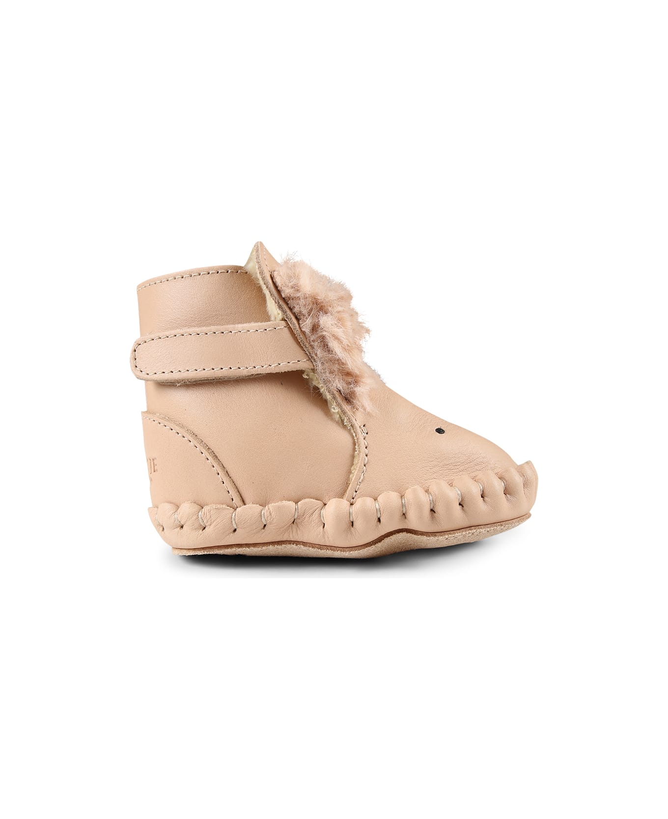 Donsje Beige Ankle Boots For Babykids With Rabbit - Beige