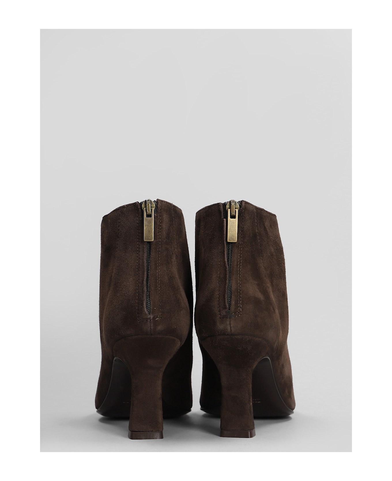 Julie Dee Texan Ankle Boots In Dark Brown Suede - dark brown ブーツ