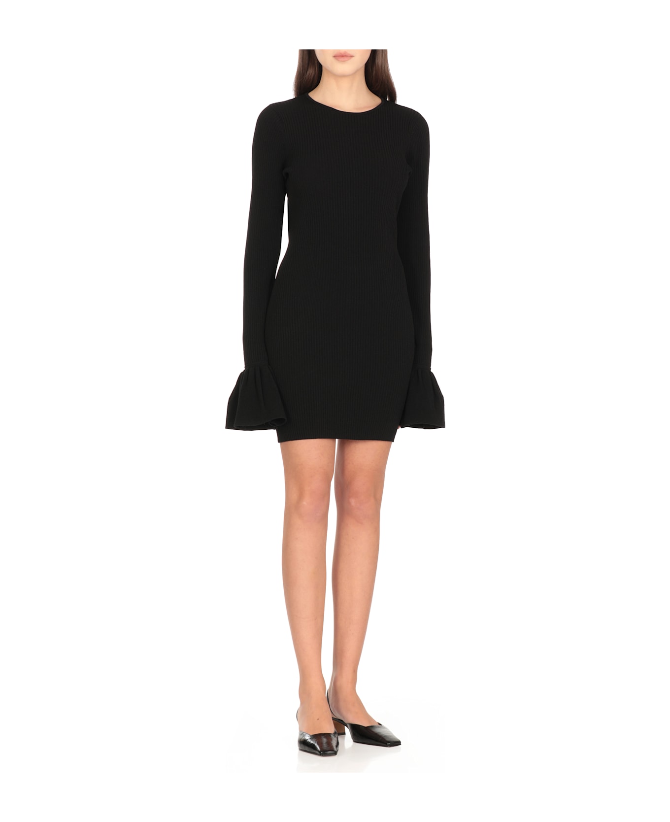 Rotate by Birger Christensen Knit Mini Cutout Dress - Black
