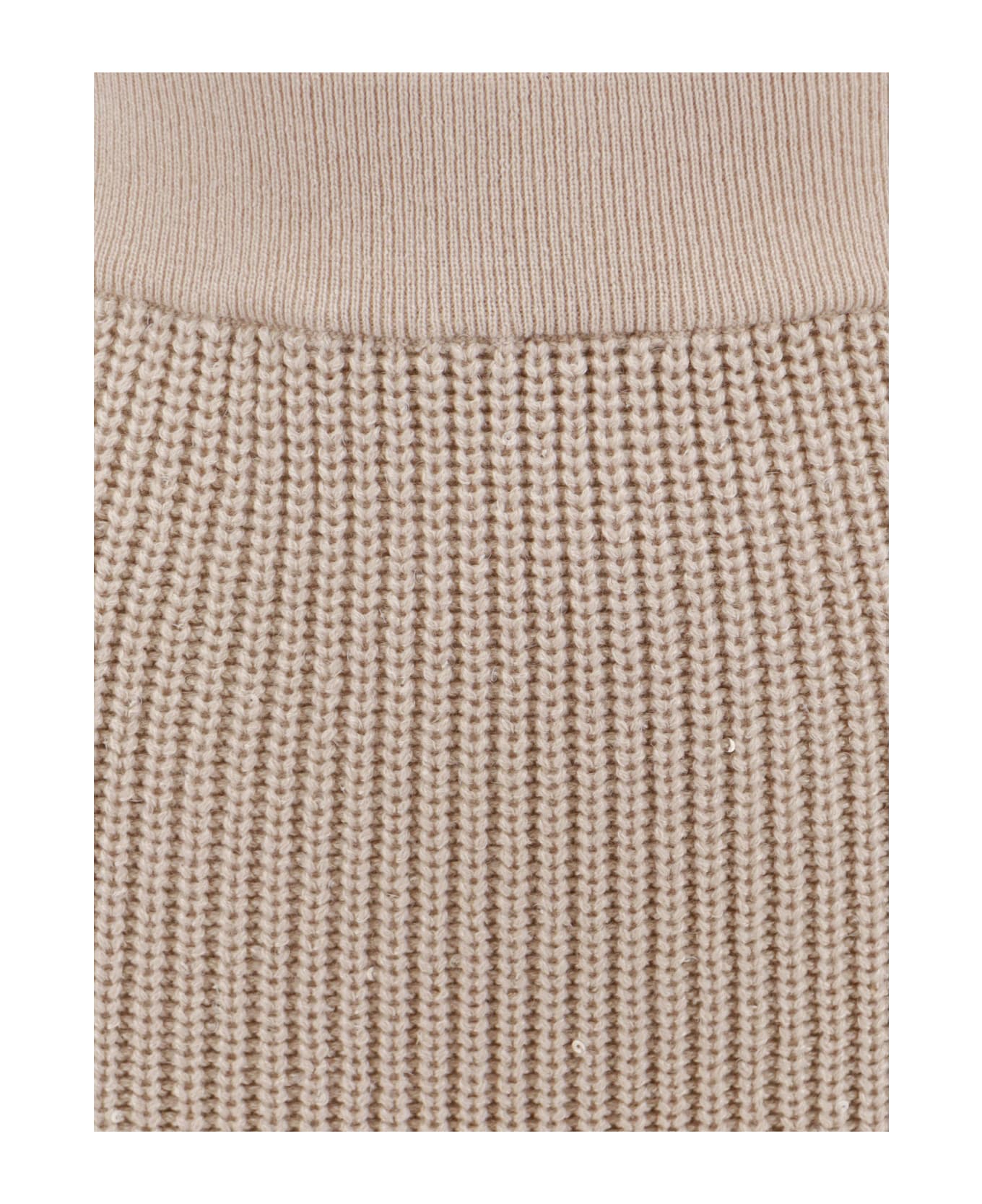 Brunello Cucinelli Knitted Midi Skirt - Beige