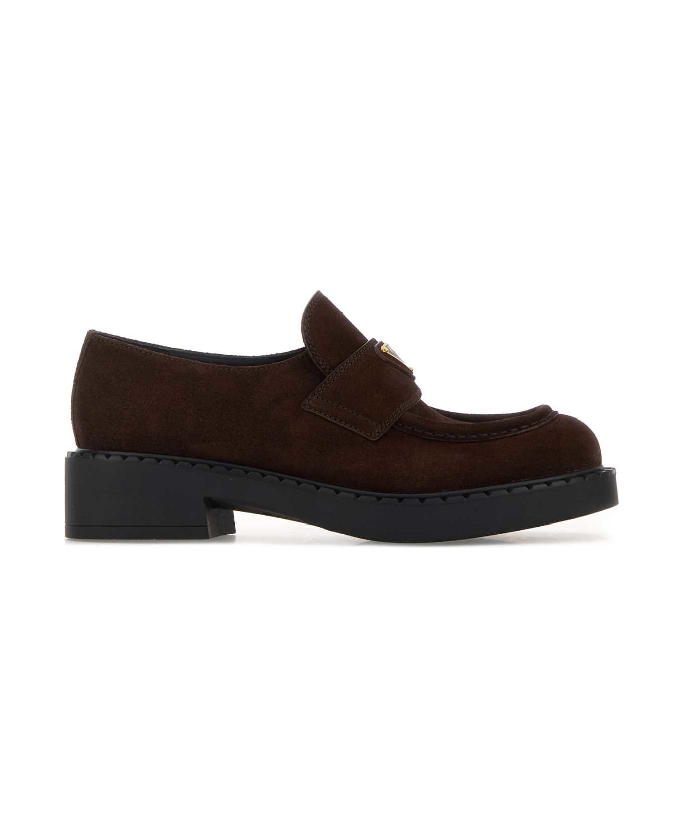 Prada Chocolate Suede Loafers - MORO