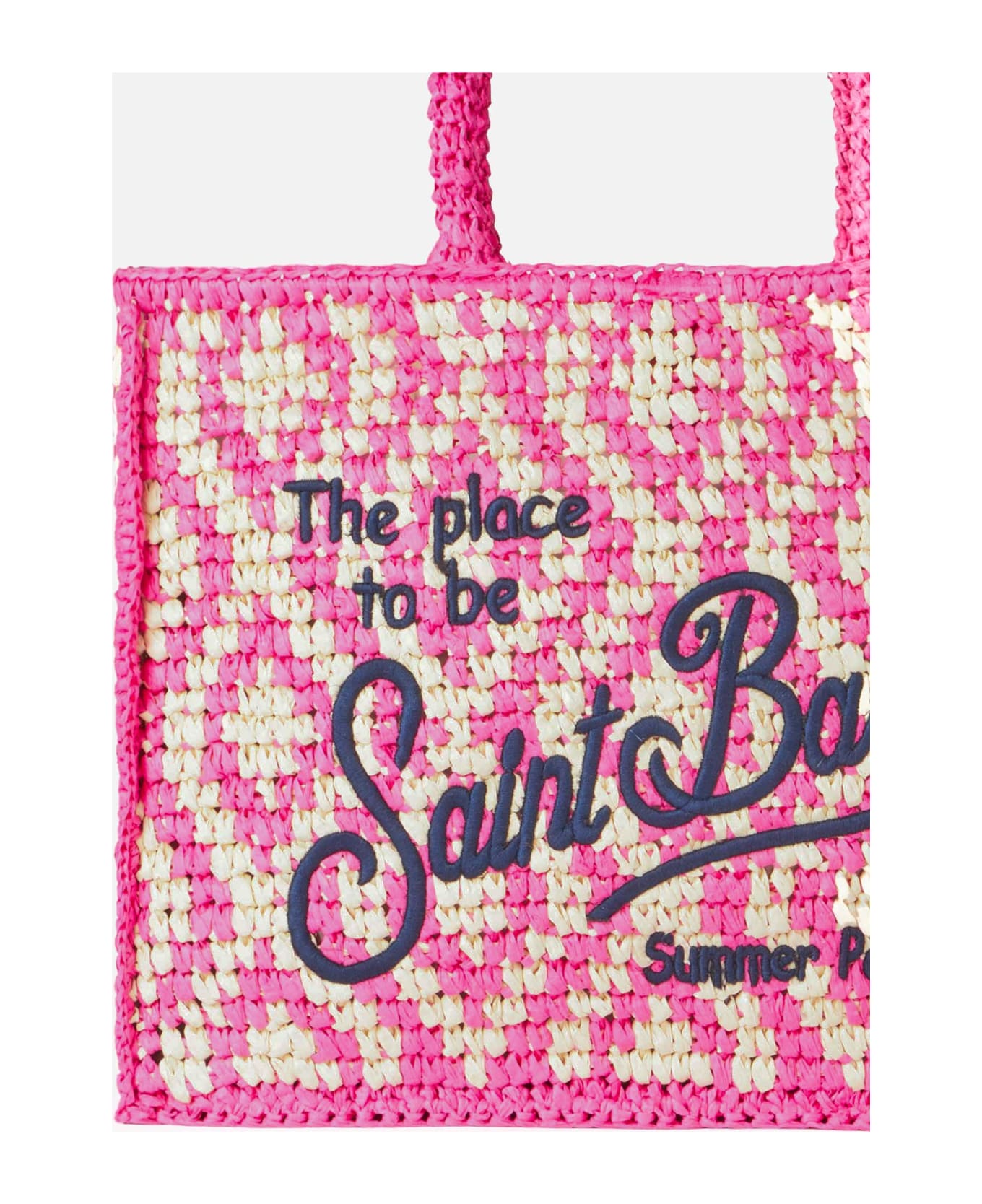 MC2 Saint Barth Vanity Shoulder Raffia Bag With Saint Barth Embroidery - MULTICOLOR
