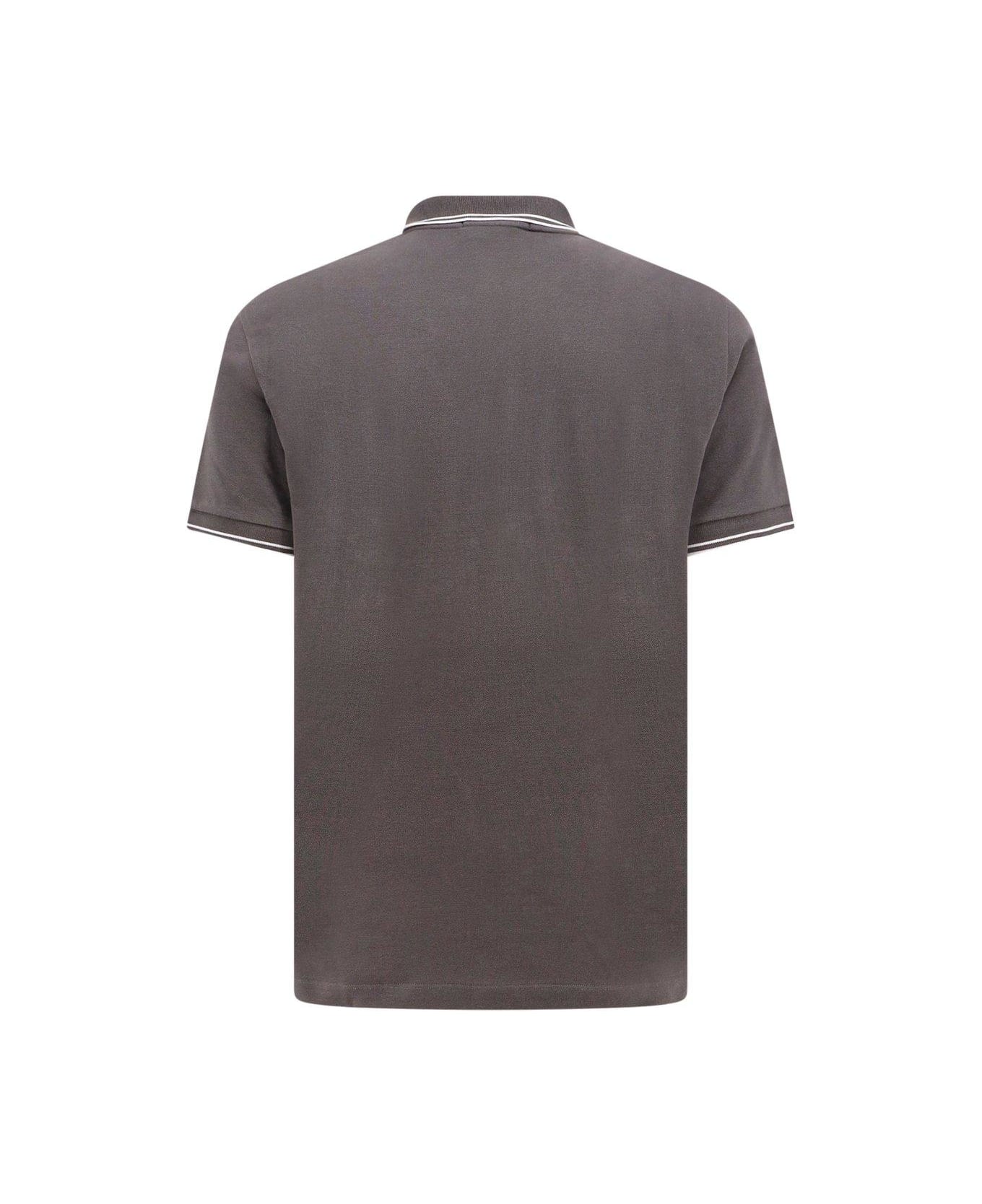 Stone Island Logo Patch Short-sleeved Polo Shirt - Grey
