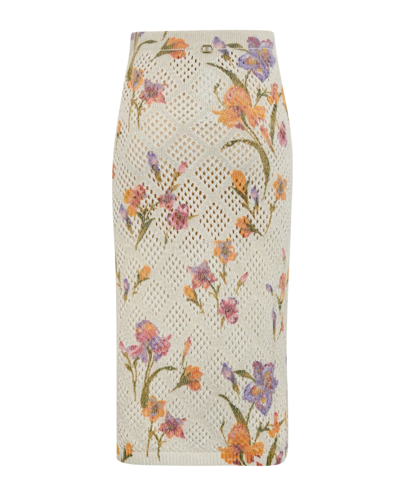 TwinSet Mesh Skirt With Floral Print - St.iris