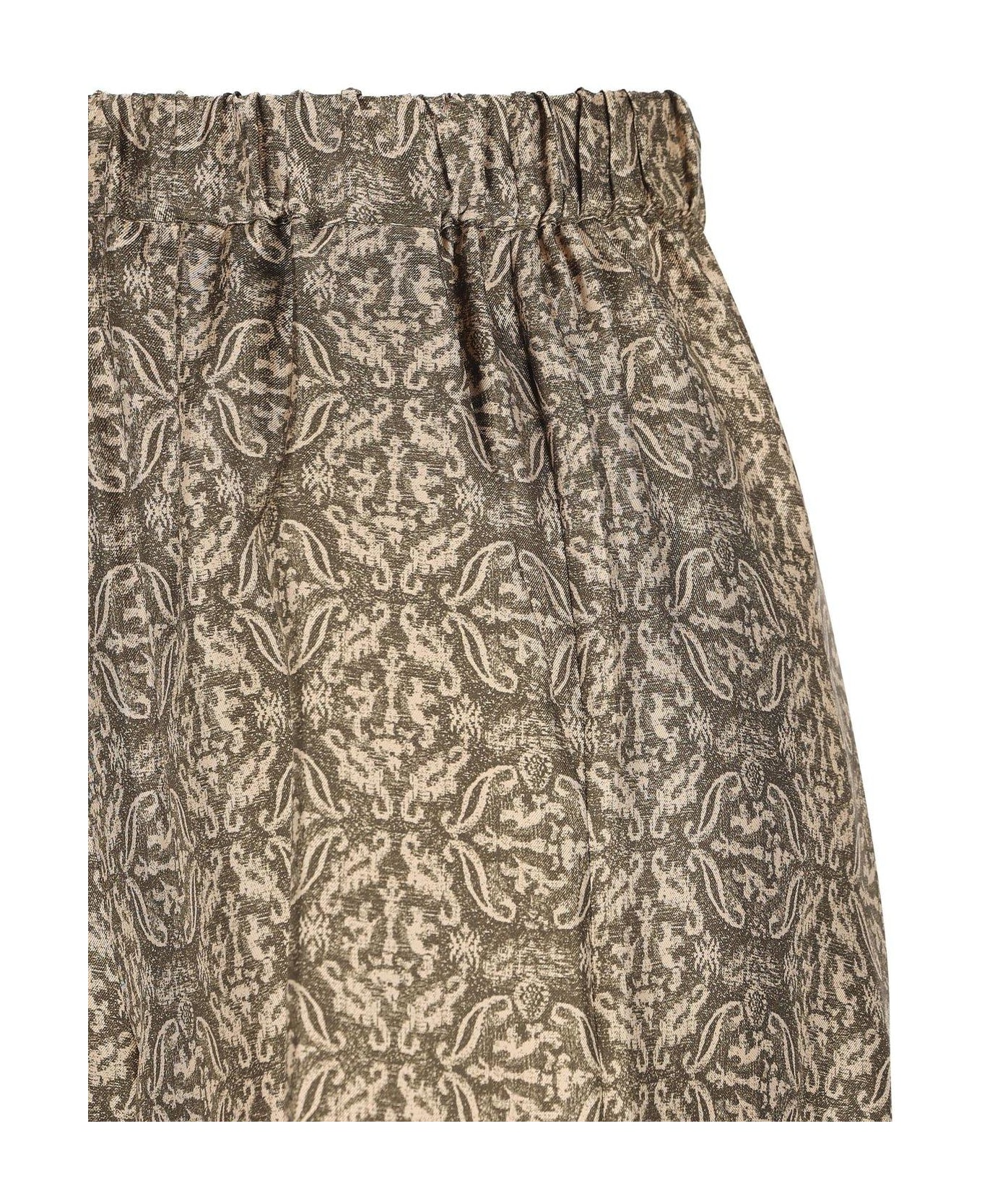 Max Mara Patterned Wide-leg Trousers - Brown