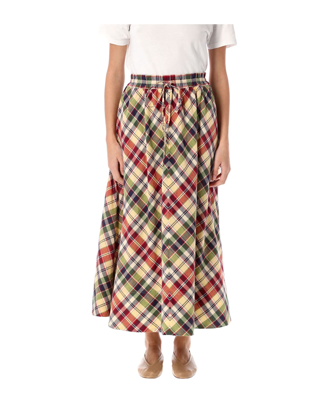 Polo Ralph Lauren Plaid Drawstring Maxiskirt - MULTI