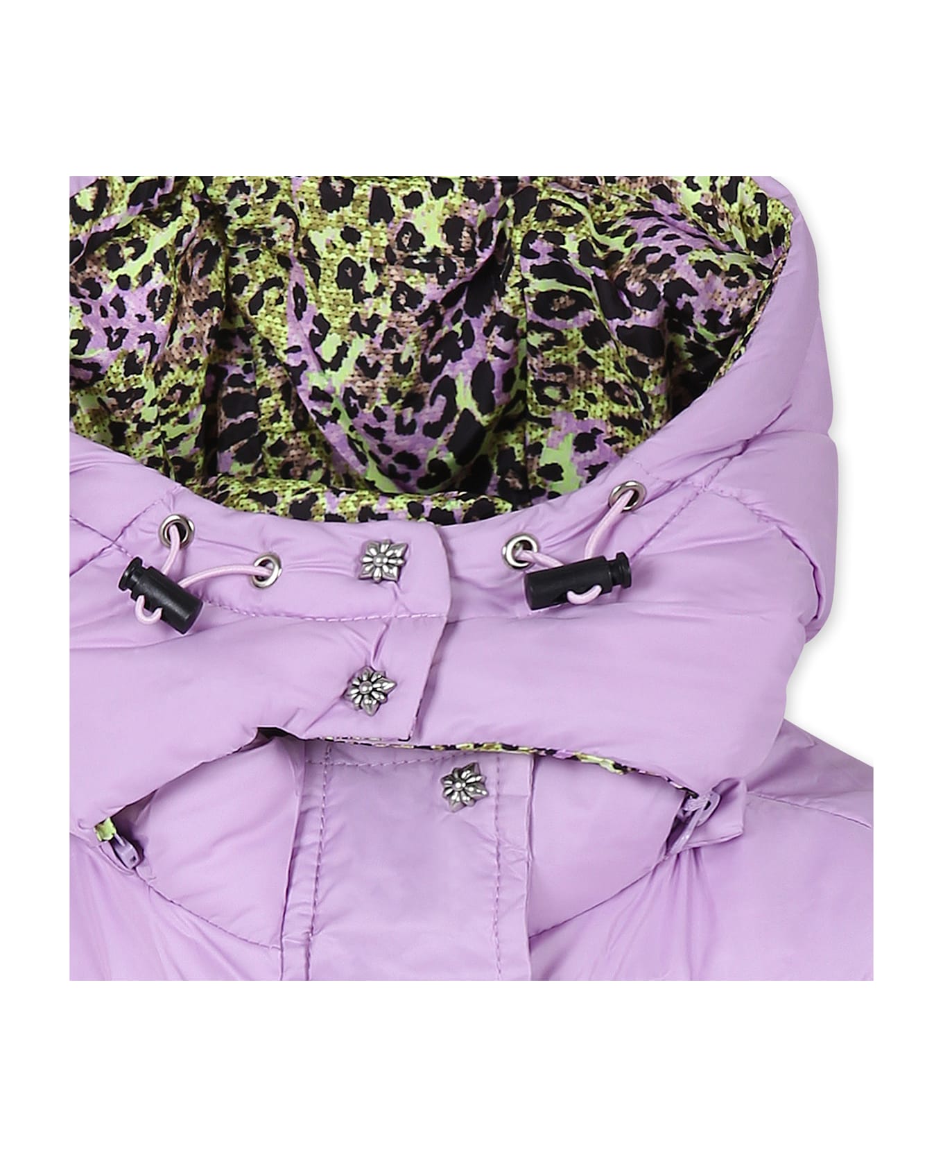 Richmond Lilac Down Jacket For Girl With Logo - Lilac