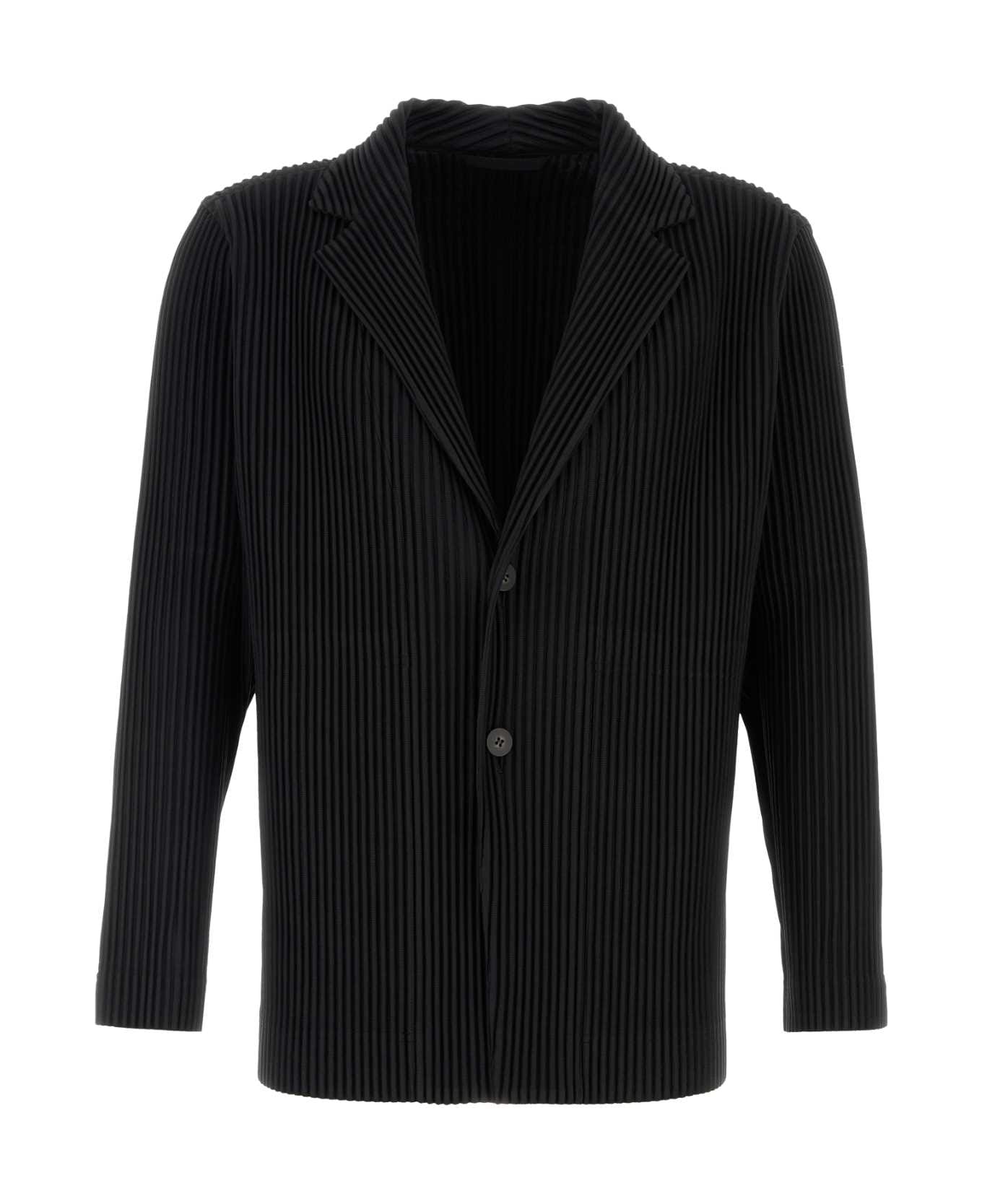 Homme Plissé Issey Miyake Black Polyester Blazer - BLACK