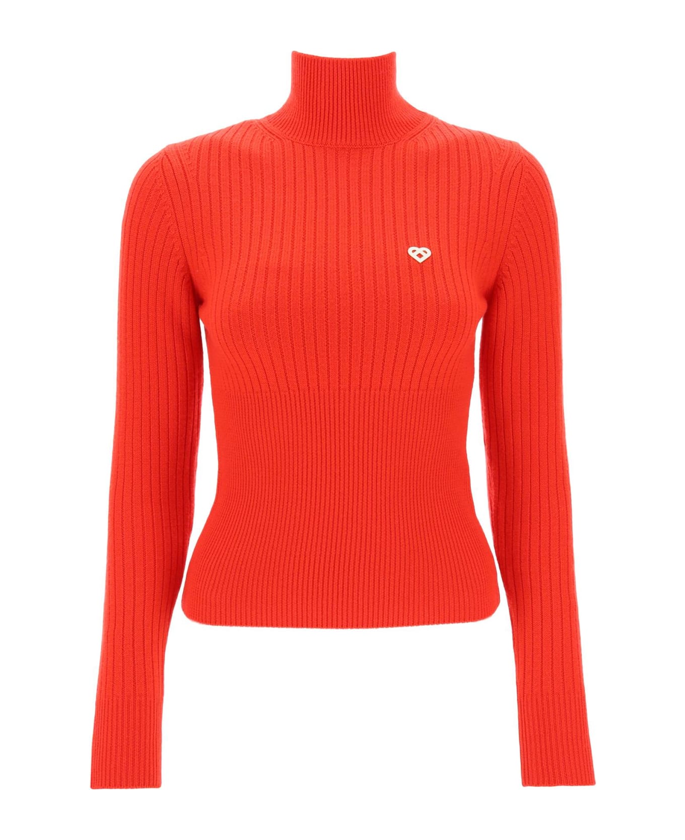 Casablanca Ribbed High-neck Wool Sweater - RED (Red)