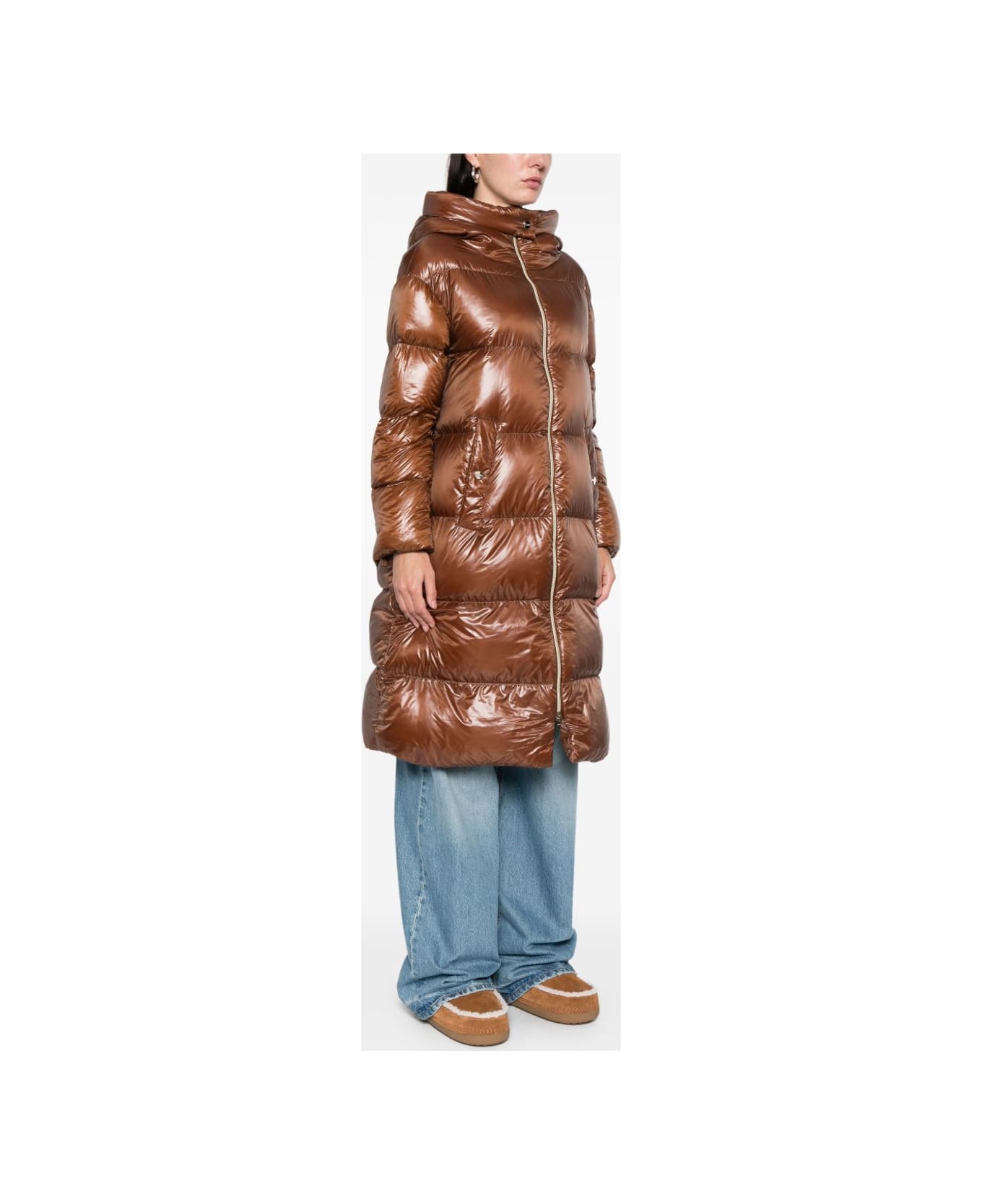 Herno Hooded Coat - Brown