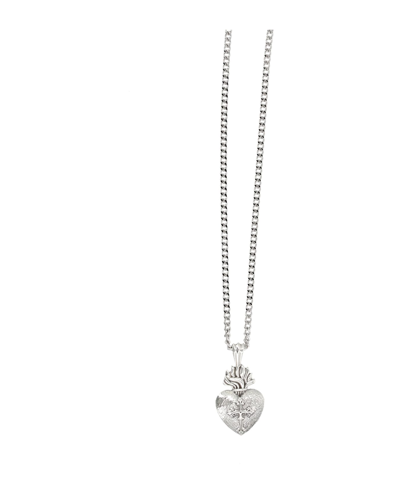 Emanuele Bicocchi Small Sacred Heart Necklace - SILVER