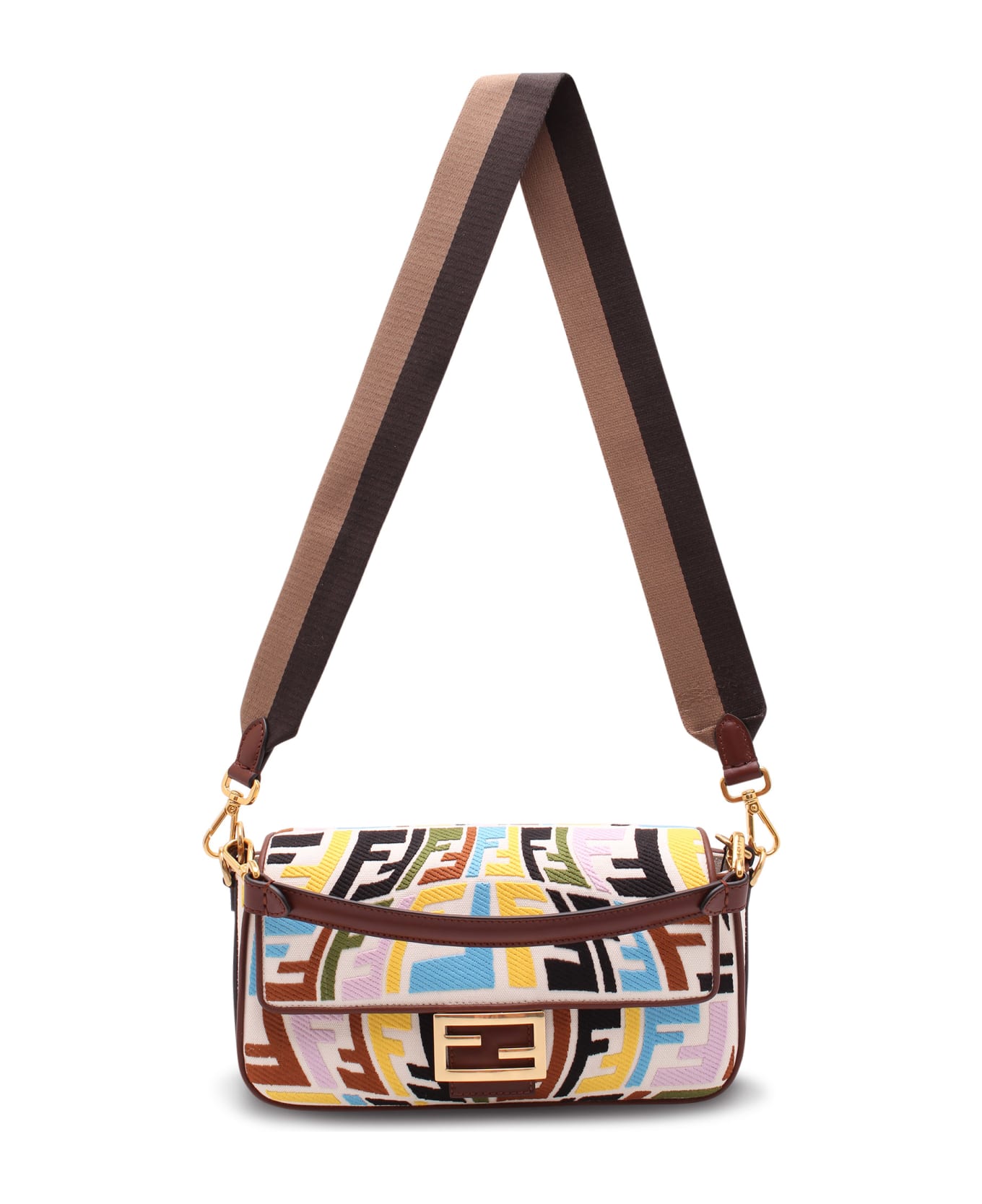 Fendi Cotton 
baguette Ff
 Multicolor Shoulder Bag - Multicolor