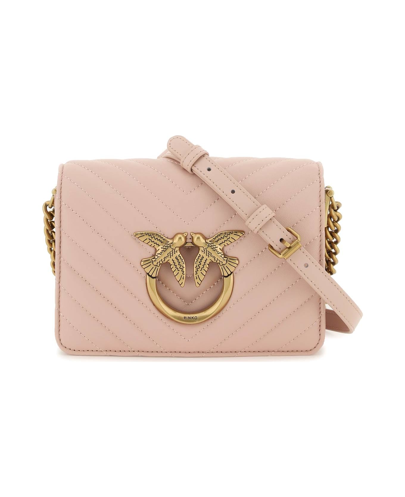Pinko Love Click Mini Chevron Bag - CIPRIA ANTIQUE GOLD (Pink)