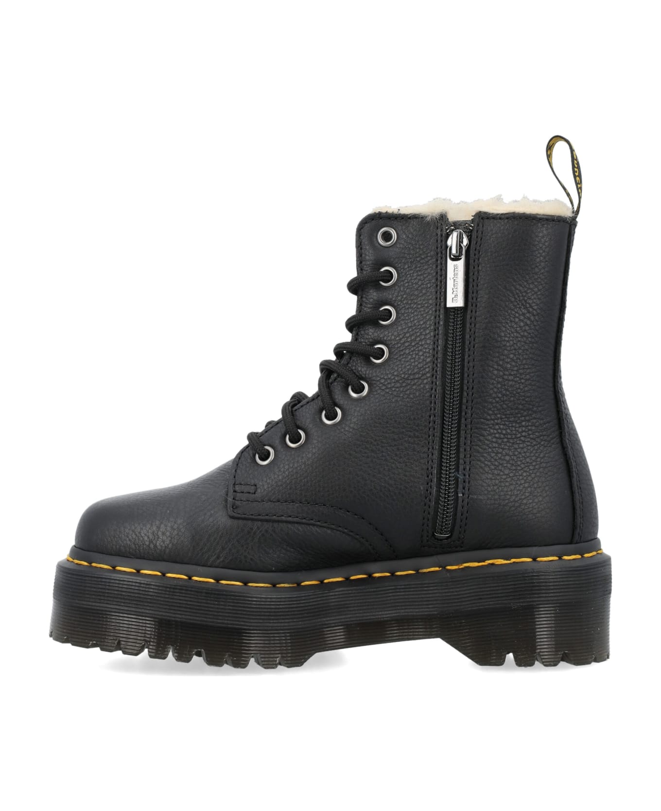 Dr. Martens Jadon Faux Fur Lined Platform Boots - BLACK