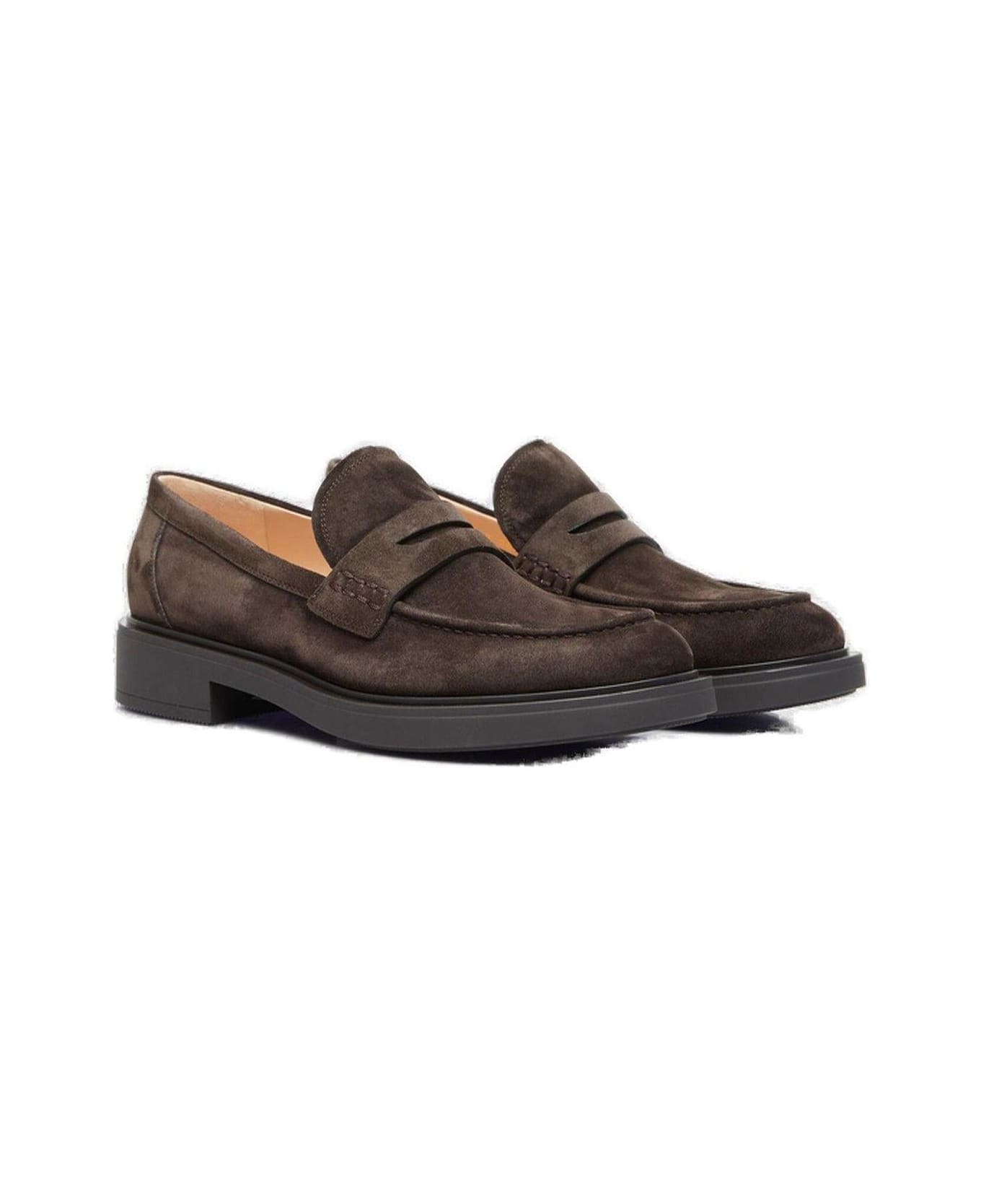 Gianvito Rossi Harris Round Toe Loafers - Moka フラットシューズ