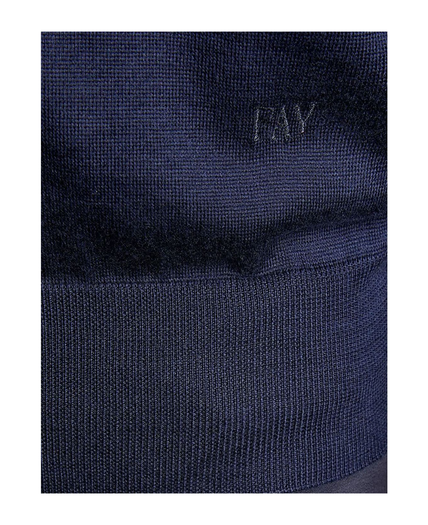 Fay Navy Blue Silk-cotton Blend Jumper - Blue フリース