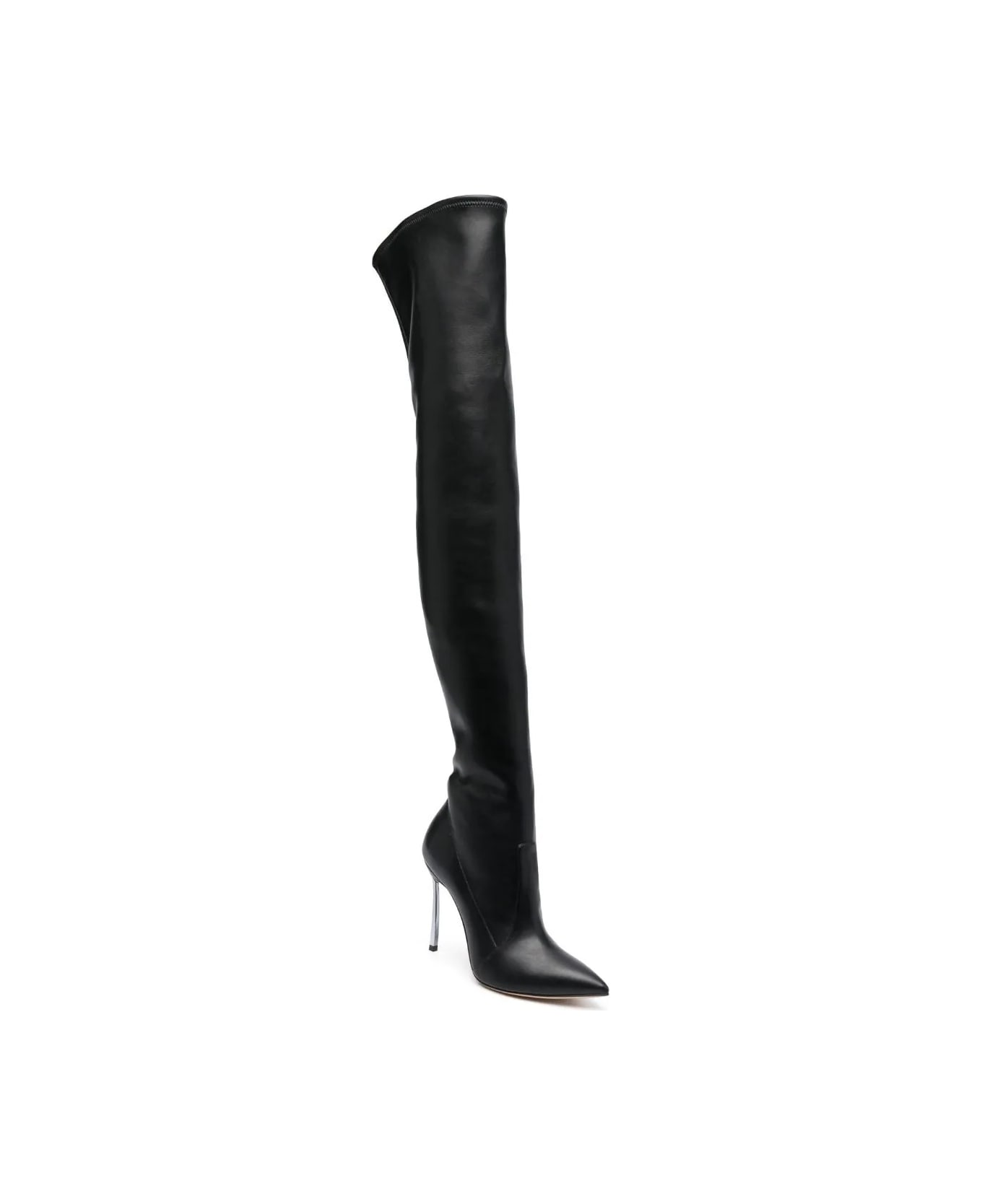 Casadei Black Blade Eco Leather Over The Knee Boots | italist, ALWAYS ...